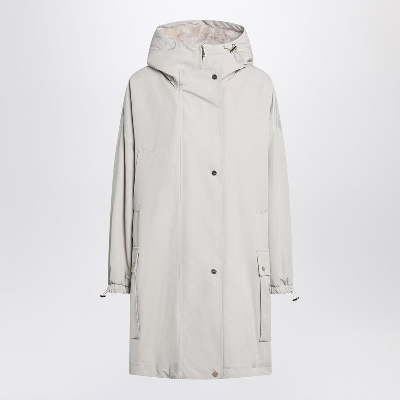 Max Mara Studio Light Beige Cotton Blend Parka Women MAX MARA STUDIO