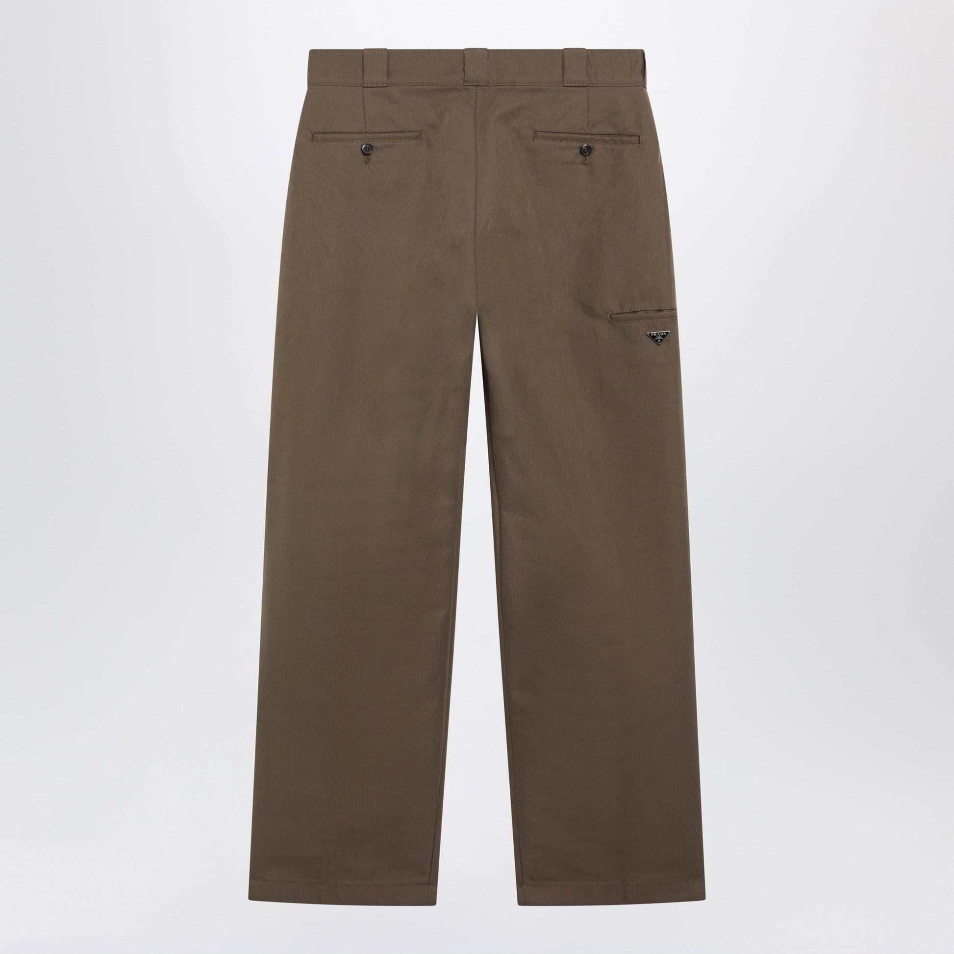 Prada Brown Technical Canvas Trousers Men PRADA