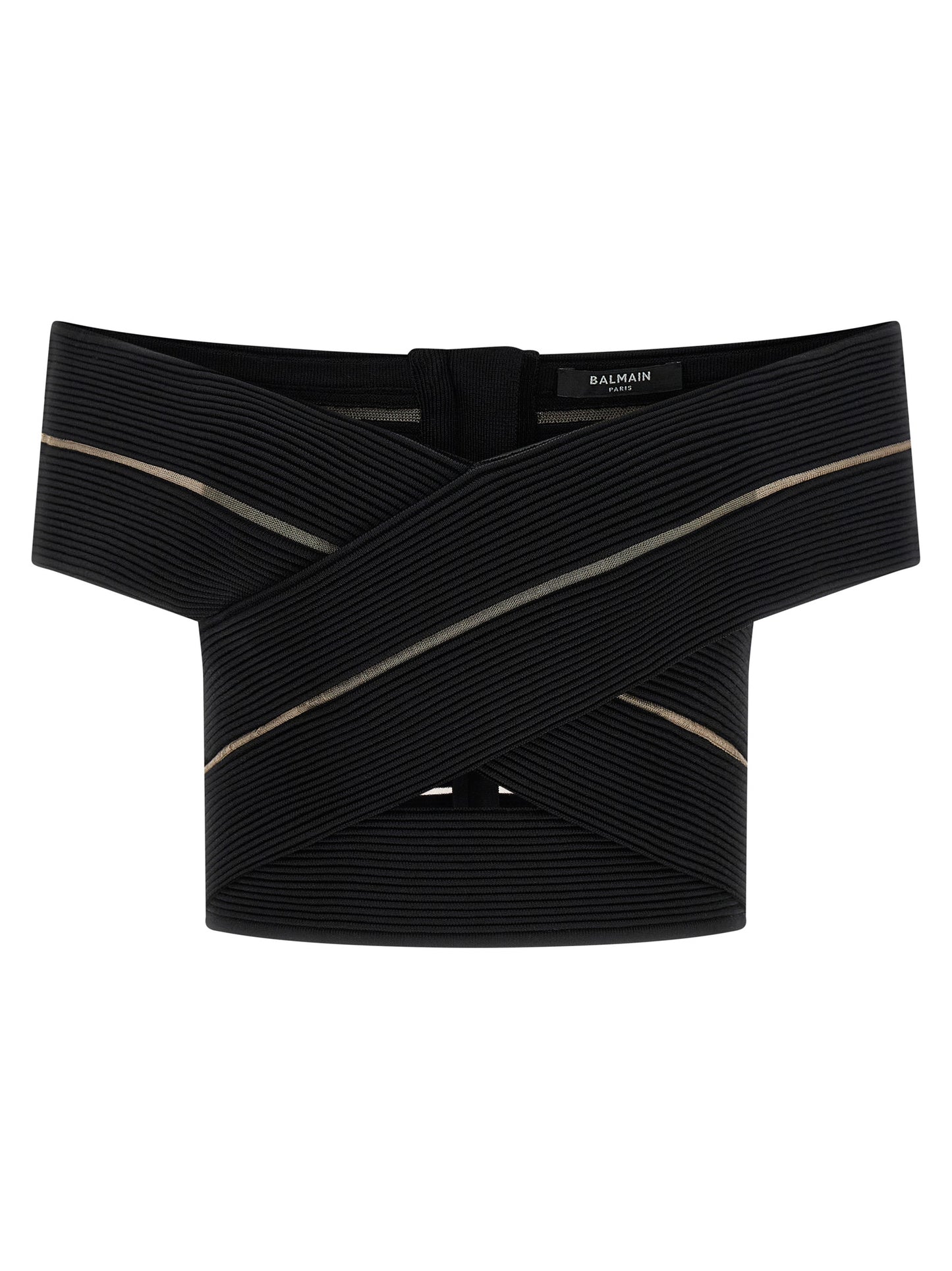 Balmain Women Off-The-Shoulder Crop Top BALMAIN