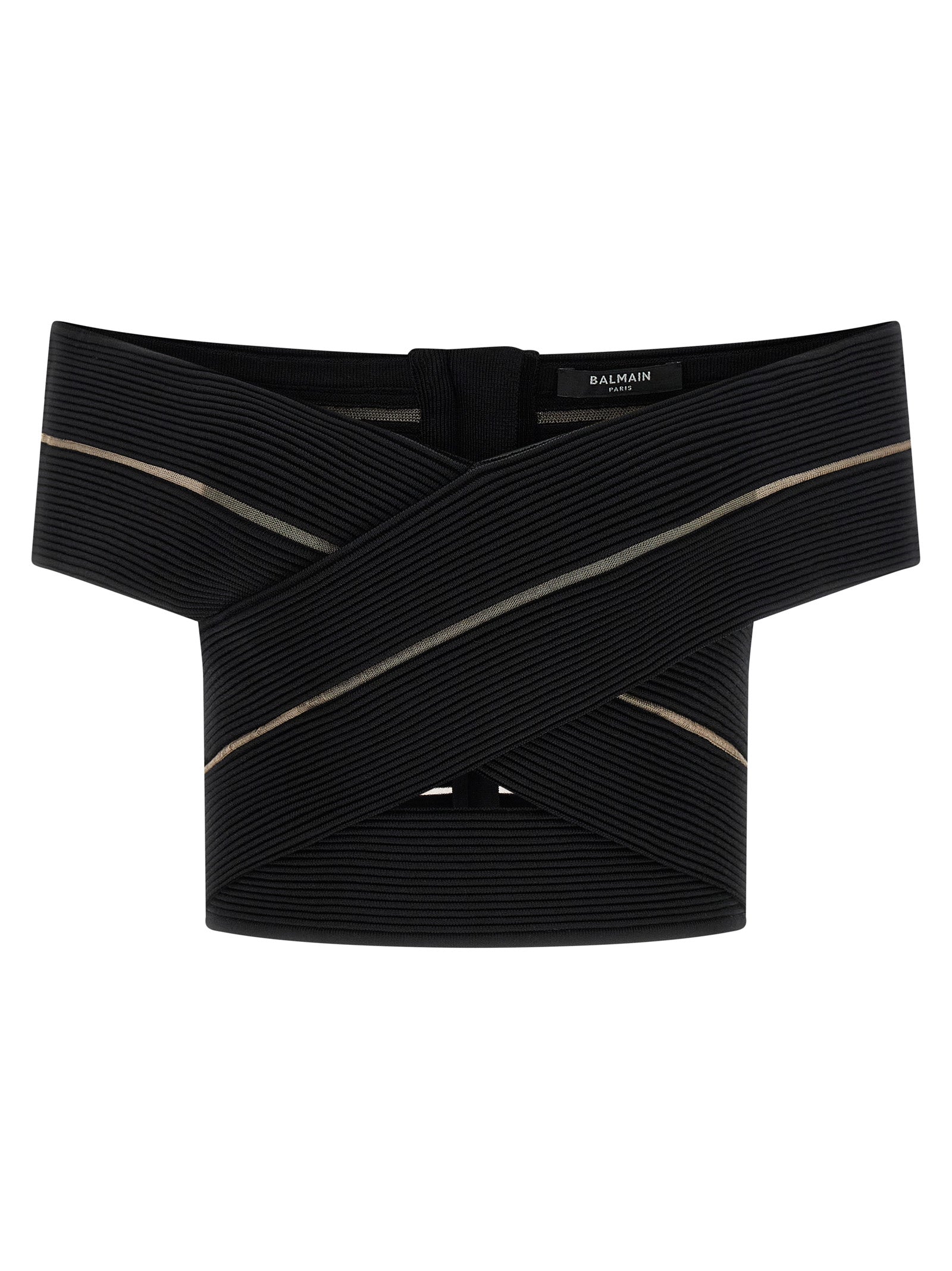 Balmain Women Off-The-Shoulder Crop Top BALMAIN