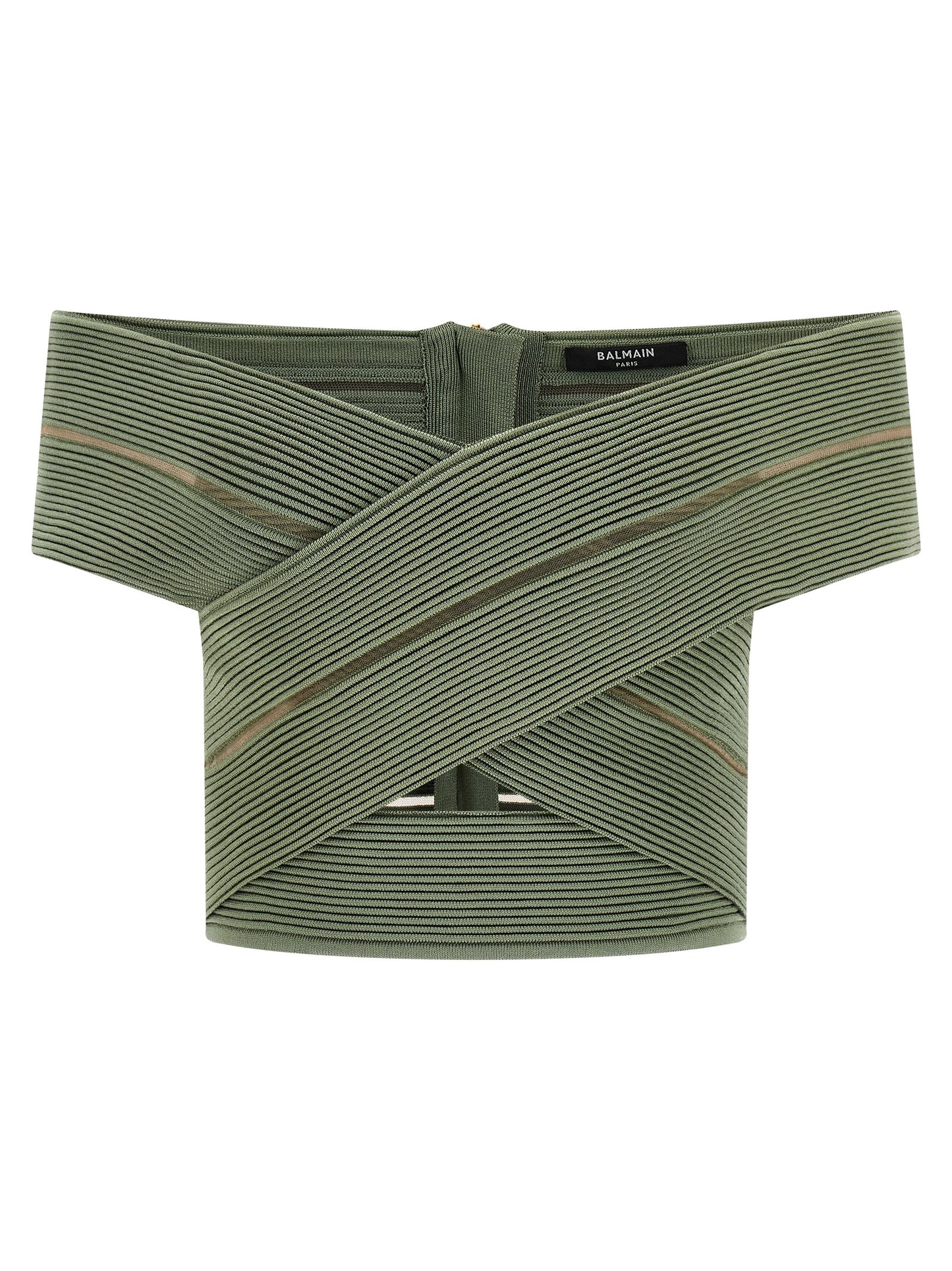 Balmain Women Off-The-Shoulder Crop Top BALMAIN