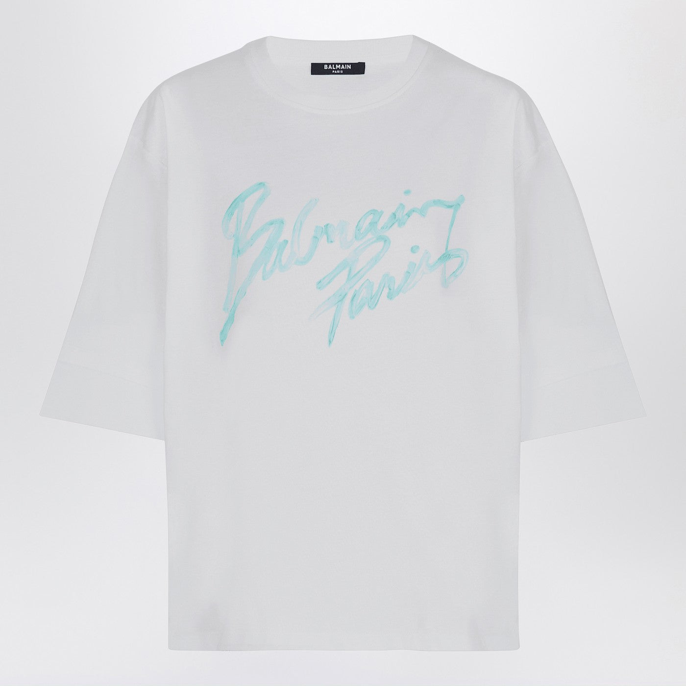 Balmain Oversized White T-Shirt With Logo Print Women BALMAIN
