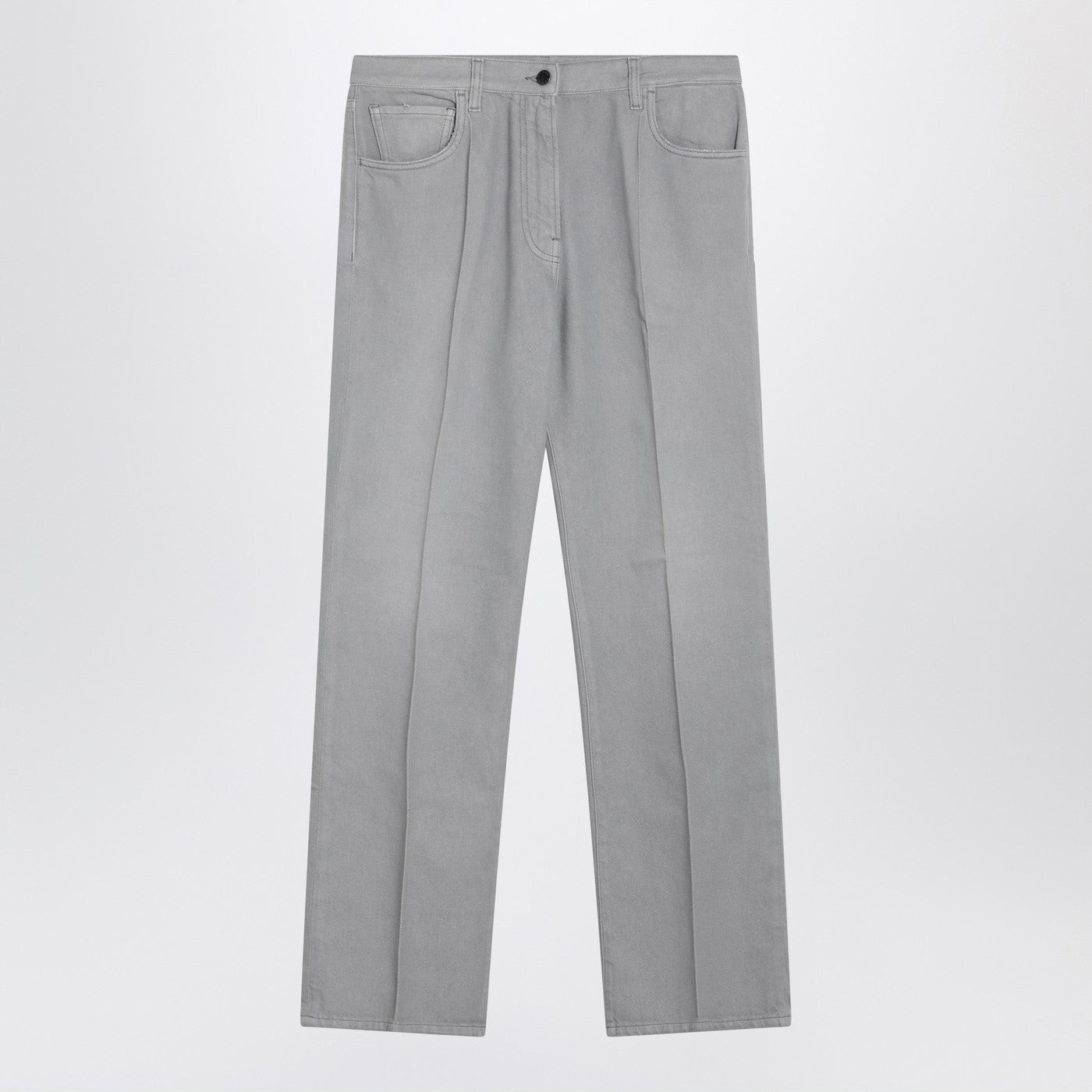 Prada Grey Washed Denim Jeans Women PRADA