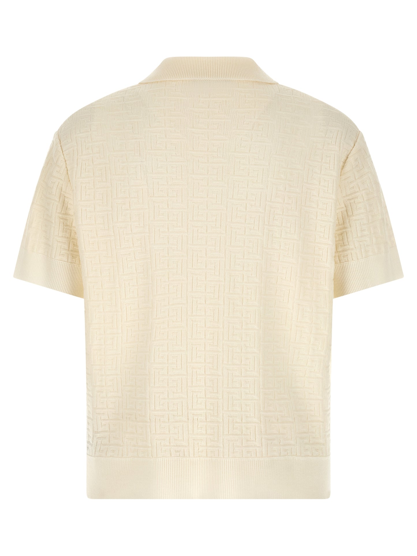 Balmain Men Monogram Jacquard Polo Shirt BALMAIN