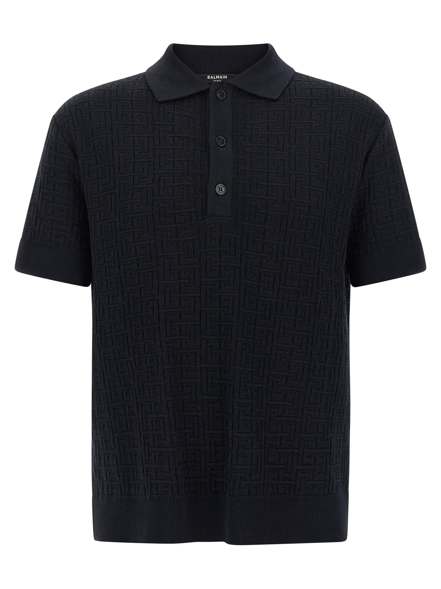 Balmain Men 'Monogram' Knit Polo Shirt BALMAIN