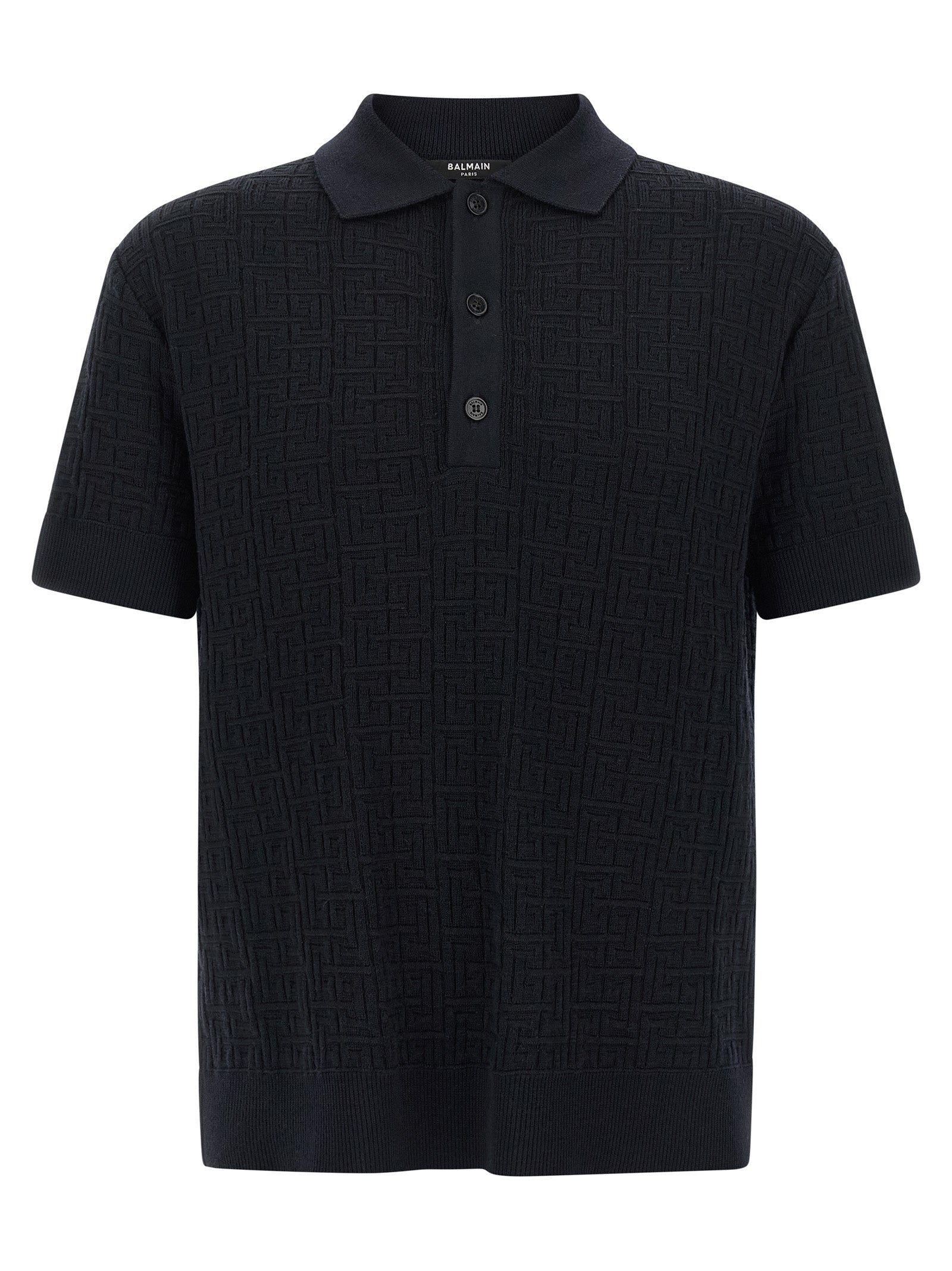 Balmain Men 'Monogram' Knit Polo Shirt BALMAIN