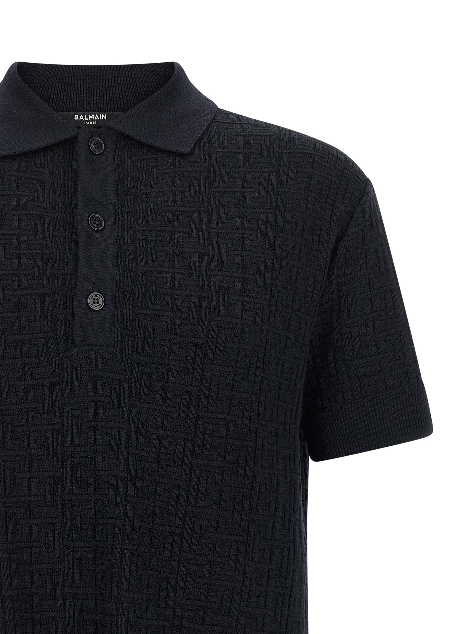 Balmain Men 'Monogram' Knit Polo Shirt BALMAIN