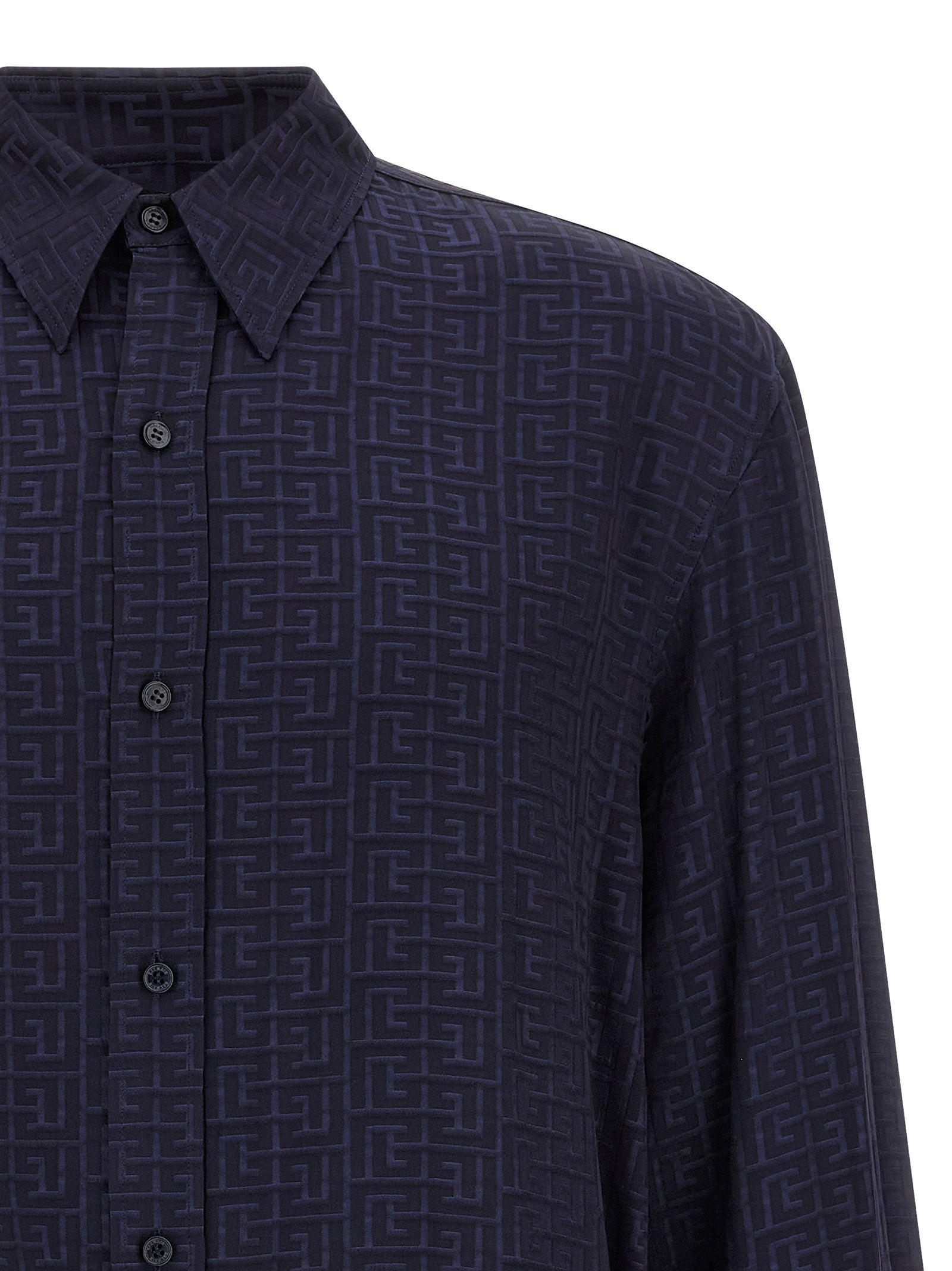 Balmain Men Jacquard Monogram Shirt BALMAIN