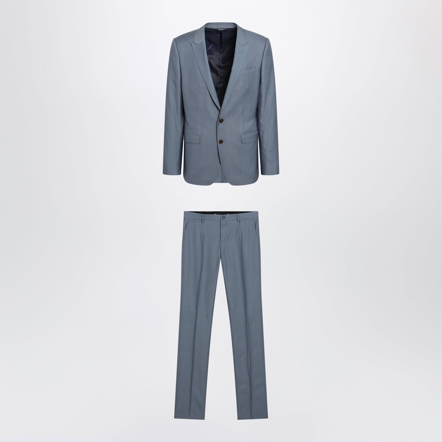 Dolce&Gabbana Single-Breasted Sicilia Light Suit In Wool And Silk, Blue Men DOLCE & GABBANA