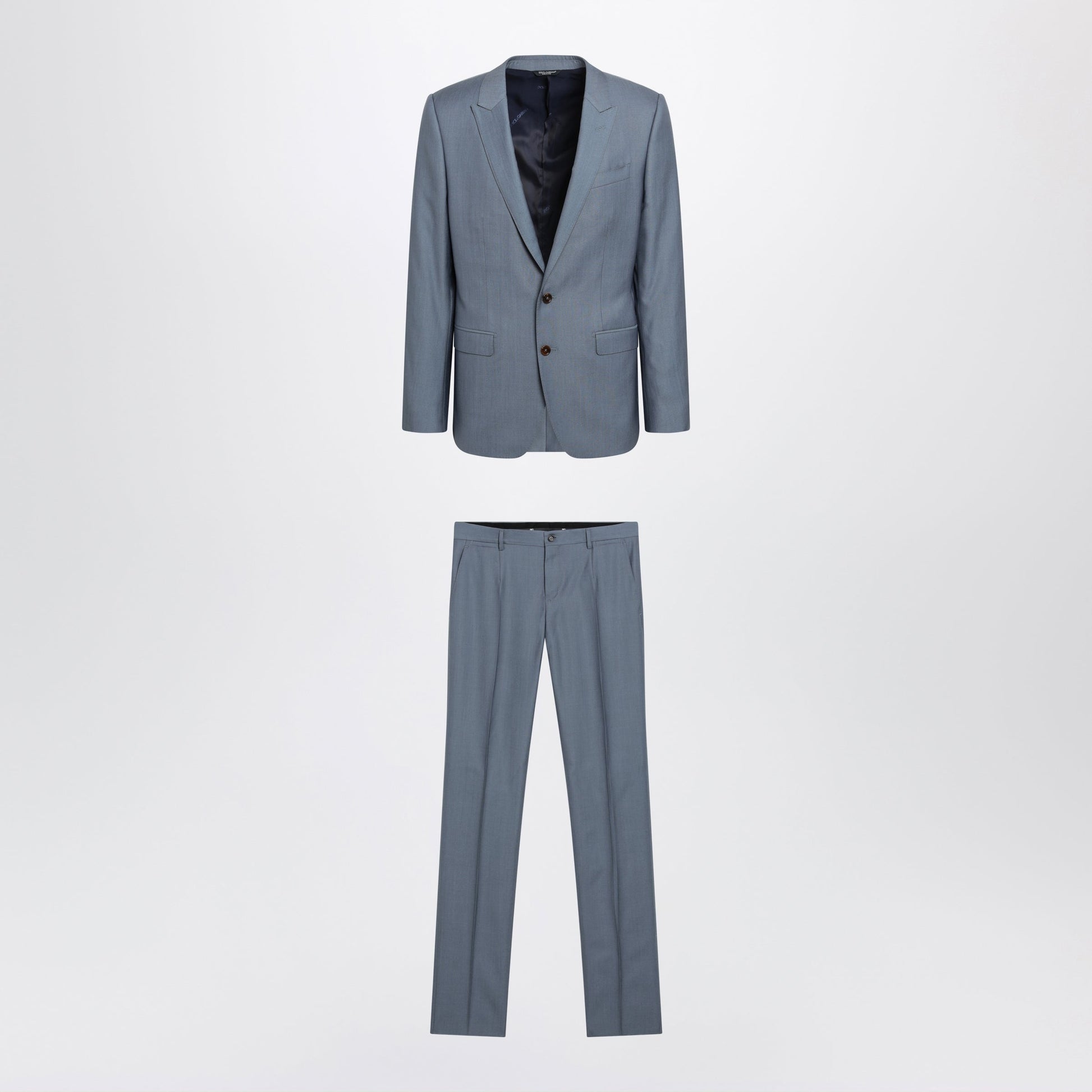 Dolce&Gabbana Single-Breasted Sicilia Light Suit In Wool And Silk, Blue Men DOLCE & GABBANA