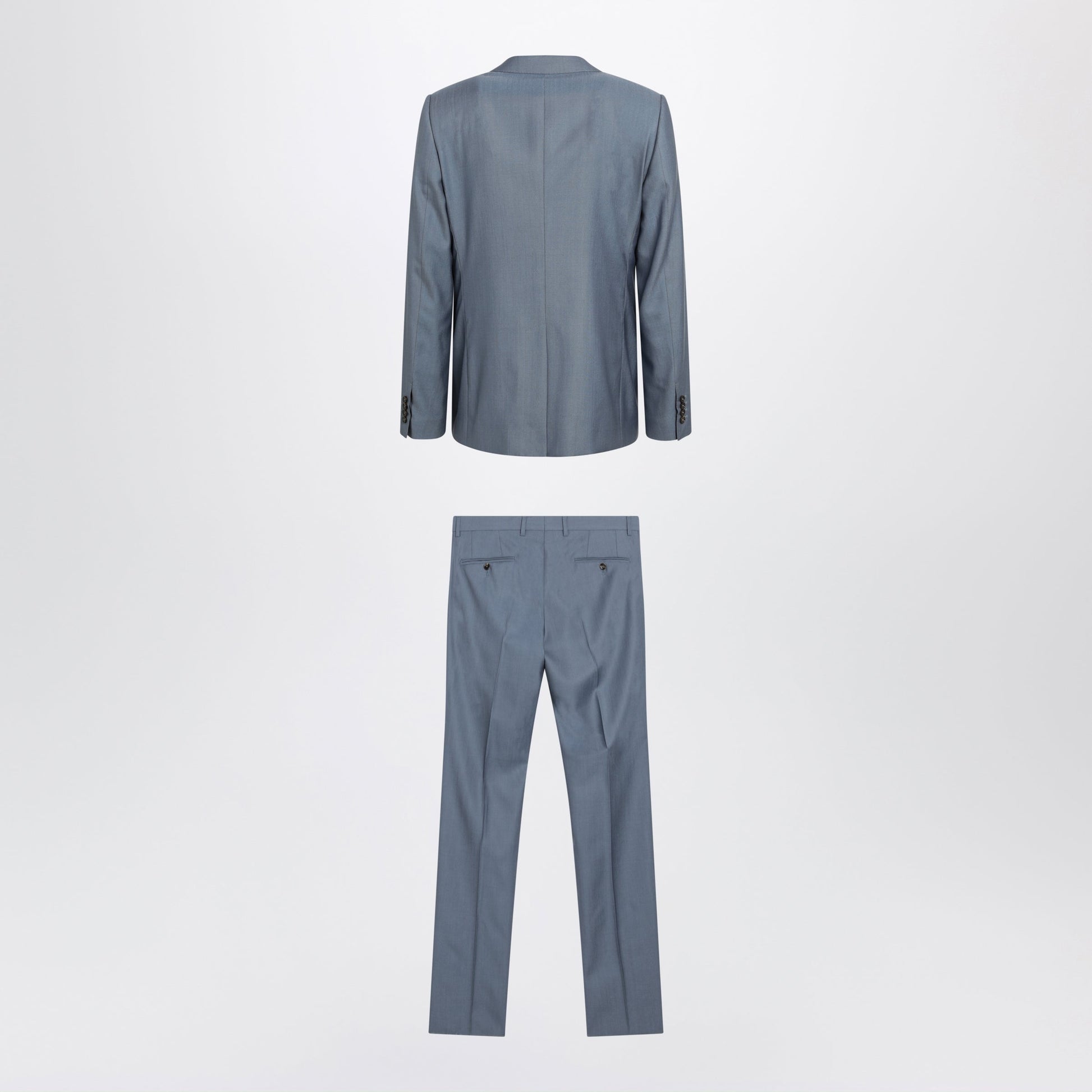 Dolce&Gabbana Single-Breasted Sicilia Light Suit In Wool And Silk, Blue Men DOLCE & GABBANA