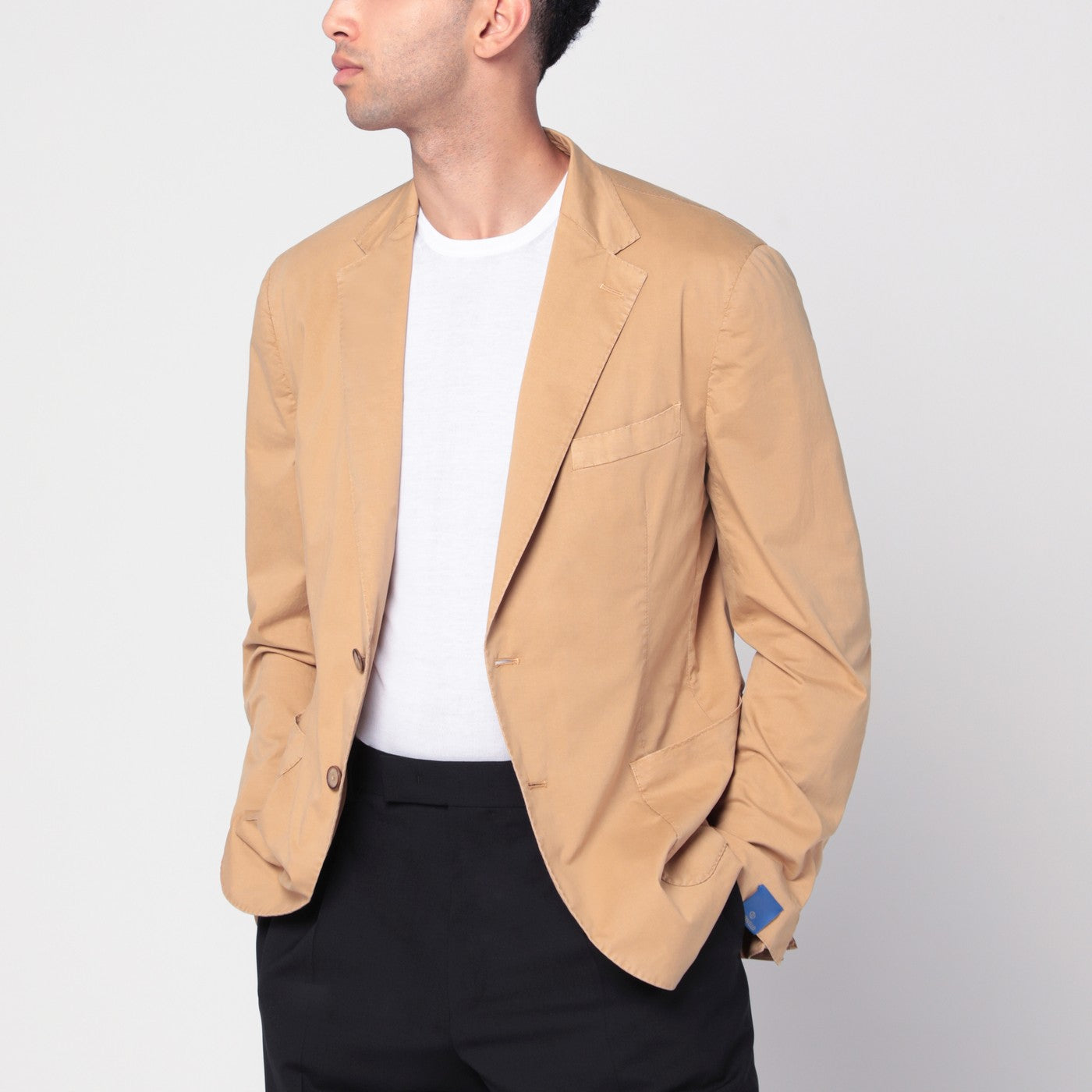 Santaniello Walnut-Coloured Single-Breasted Jacket In Cotton Men Santaniello
