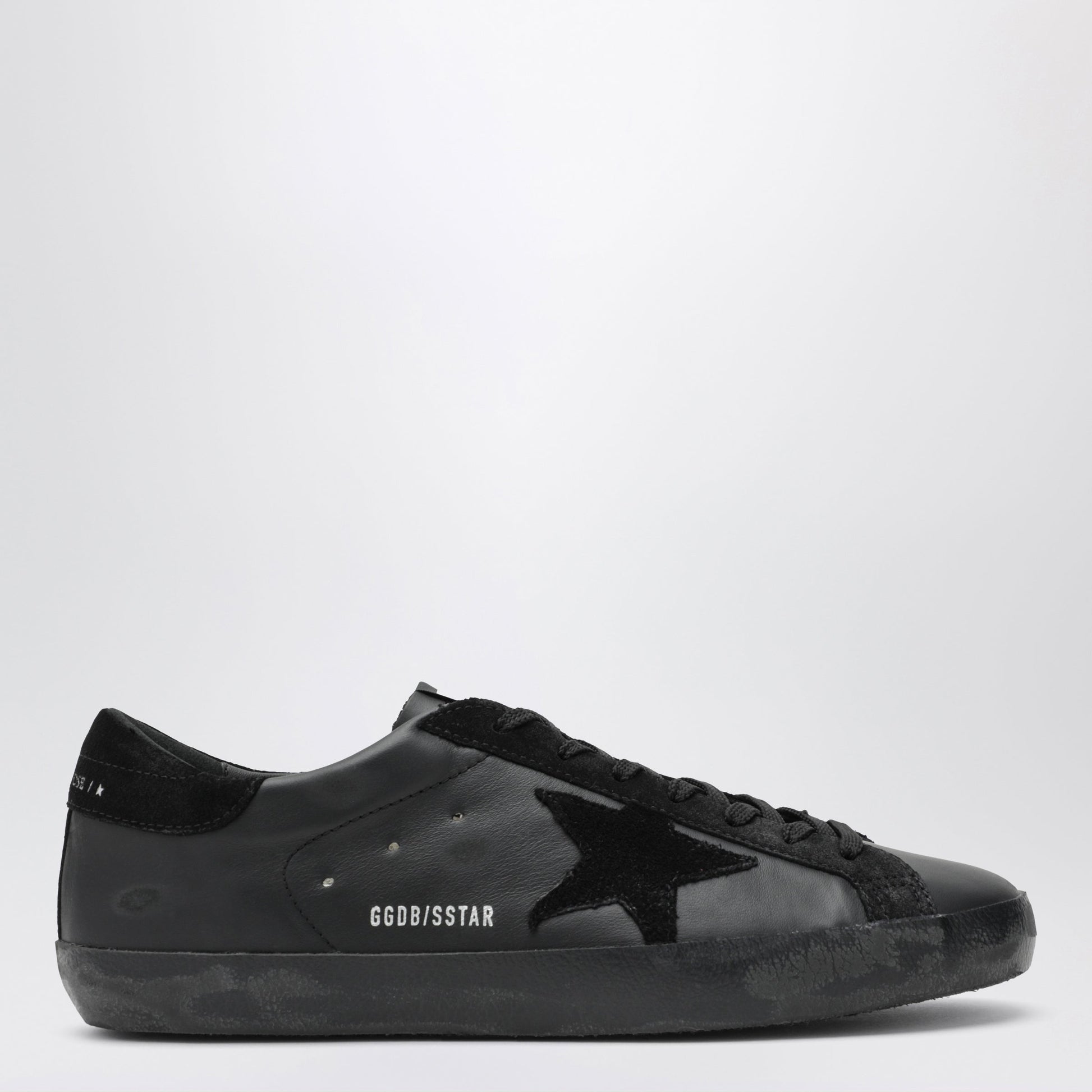 Golden Goose Black Super-Star Sneakers In Leather And Suede Men GOLDEN GOOSE