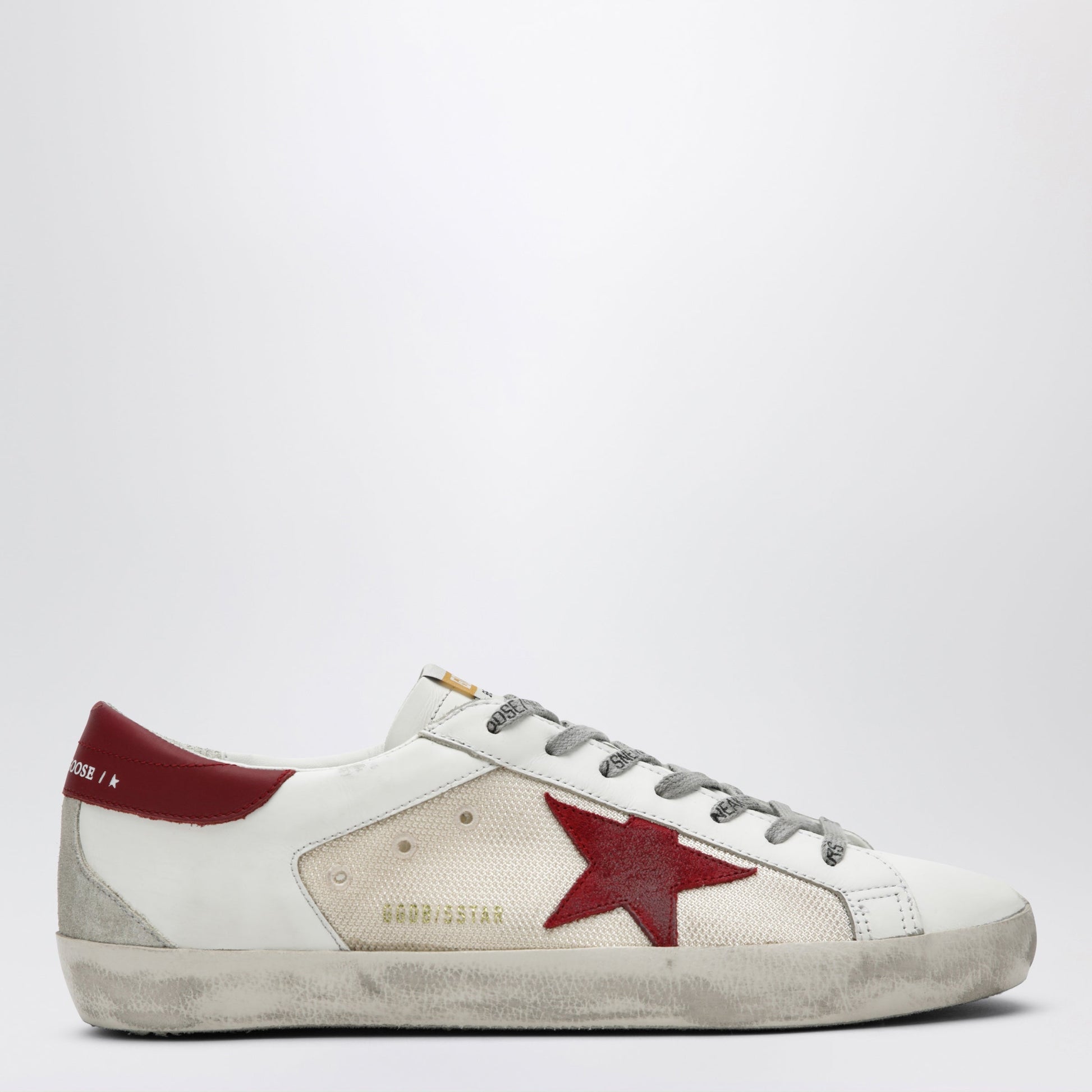 Golden Goose Golden Goose Super-Star Sneakers In Beige/White/Red Men GOLDEN GOOSE