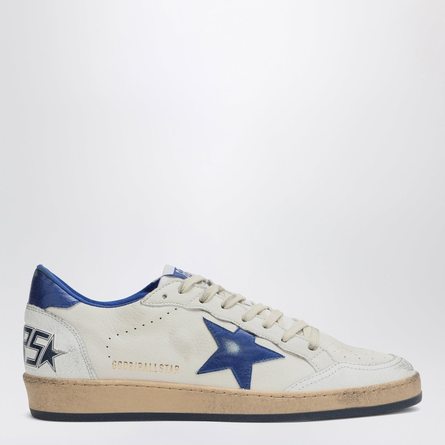 Golden Goose White/Metallic Blue Ballstar Sneakers Men GOLDEN GOOSE