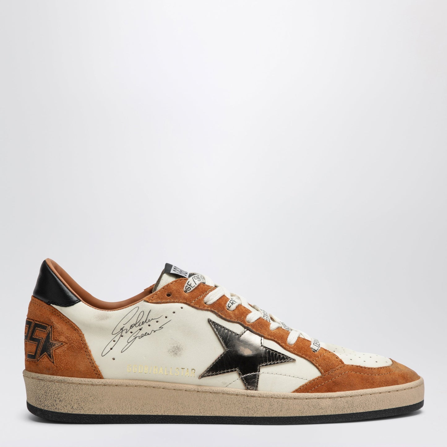 Golden Goose Ball Star Sneakers In White/Beige/Brown/Olive Men GOLDEN GOOSE