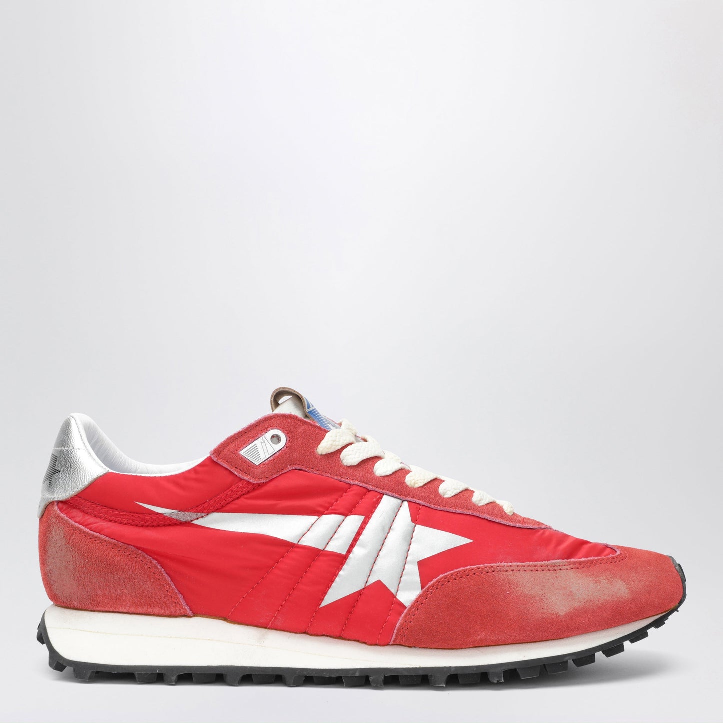 Golden Goose Red/Silver Marathon Sneakers In Nylon And Suede Men GOLDEN GOOSE