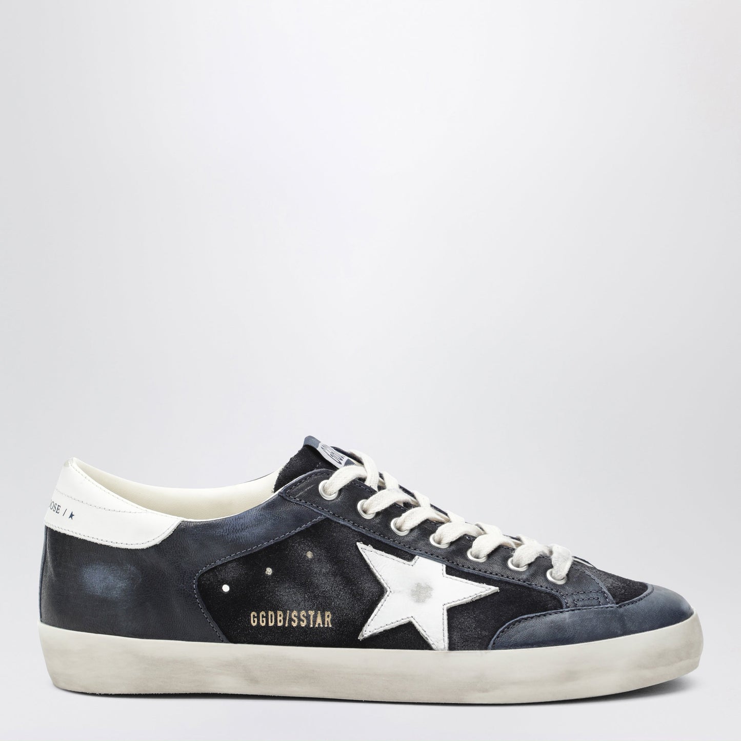 Golden Goose Super-Star Sneakers In Blau, Weiãÿ, Leder Und Wildleder Men GOLDEN GOOSE
