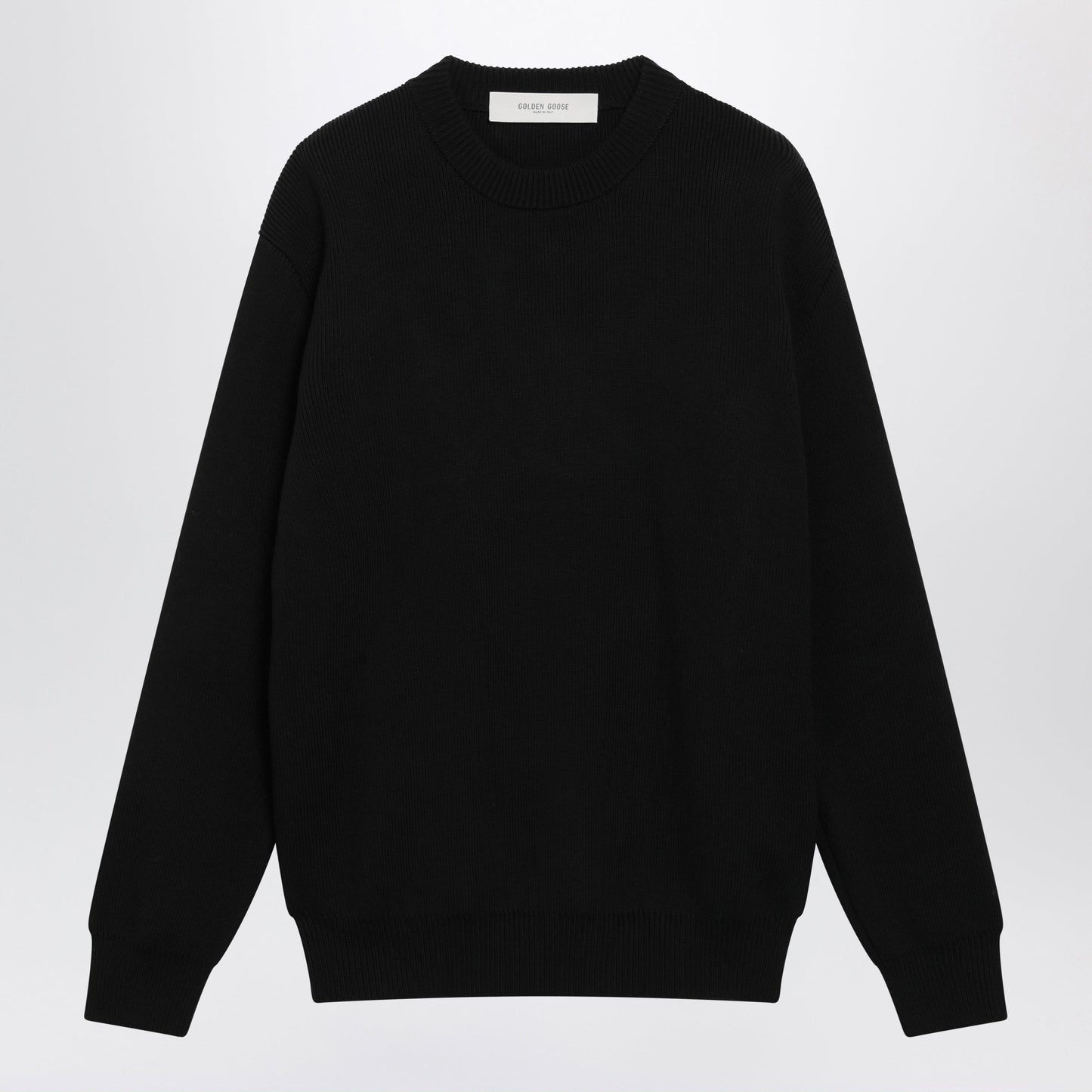 Golden Goose Golden Black Cotton Crewneck Sweater Men GOLDEN GOOSE