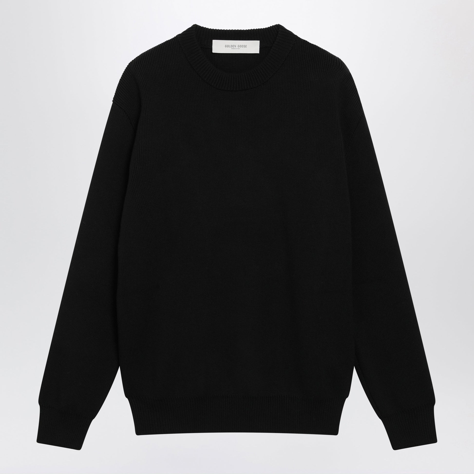 Golden Goose Golden Black Cotton Crewneck Sweater Men GOLDEN GOOSE