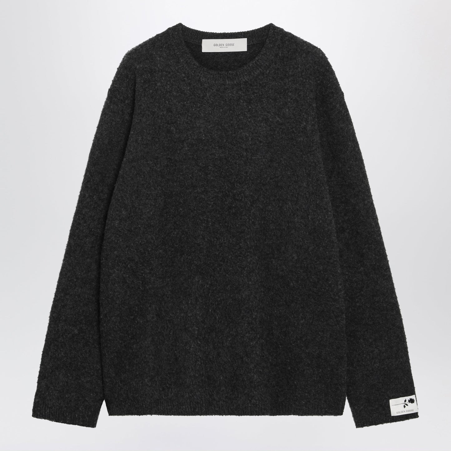 Golden Goose Grey Boucle Wool Sweater Men GOLDEN GOOSE