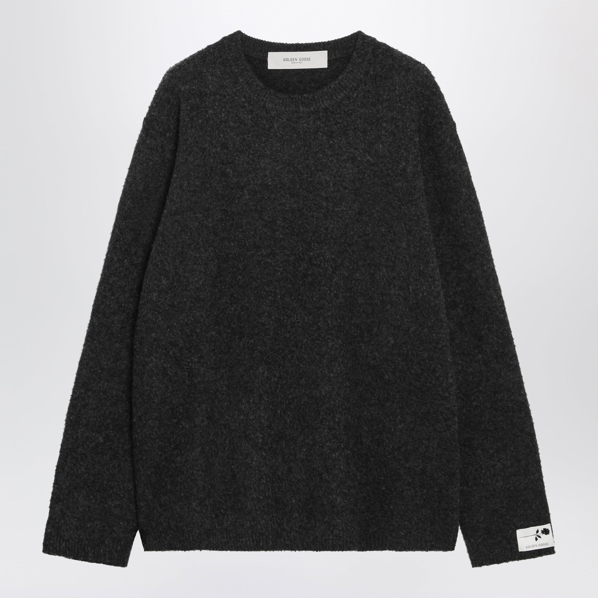 Golden Goose Grey Boucle Wool Sweater Men GOLDEN GOOSE