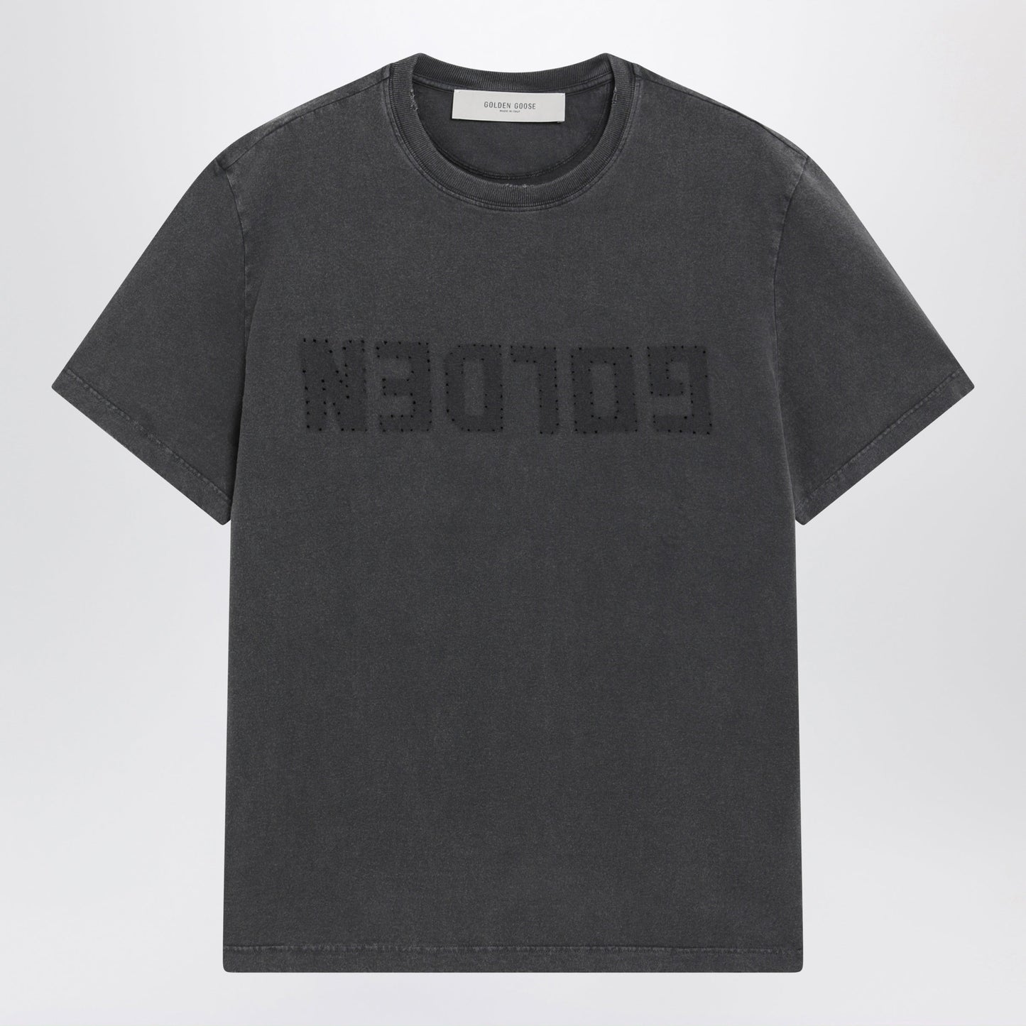 Golden Goose Anthracite Grey Vintage-Effect T-Shirt Men GOLDEN GOOSE