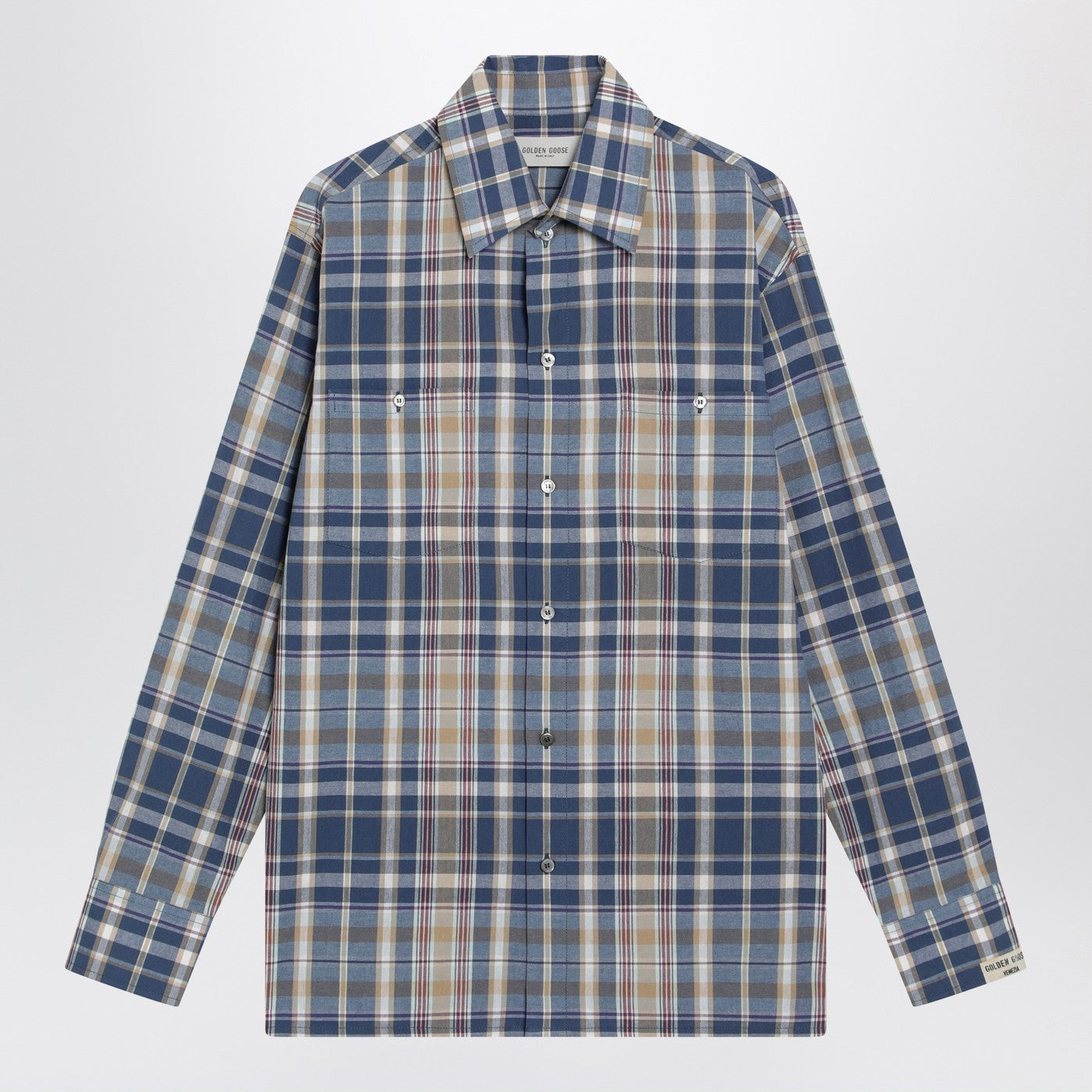 Golden Goose Indigo Blue Checked Shirt Women GOLDEN GOOSE