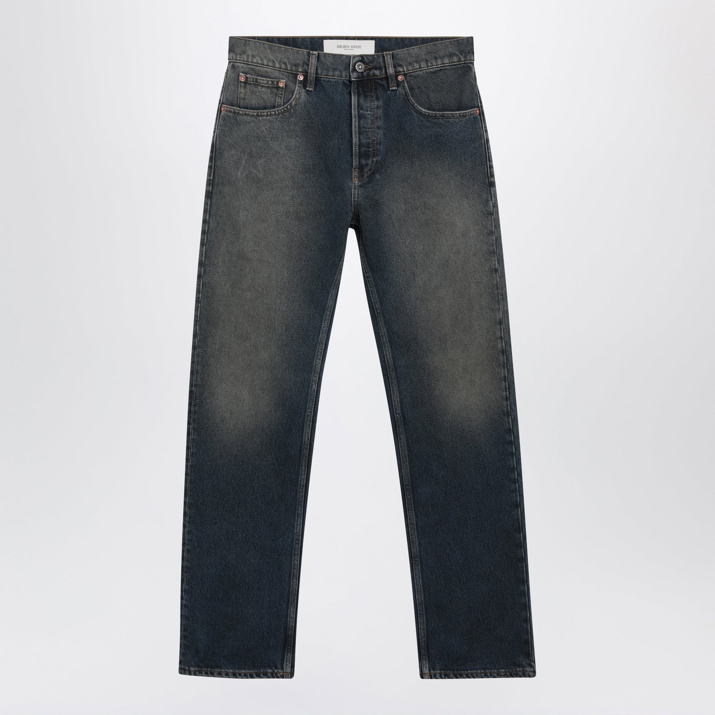 Golden Goose Journey Dark Blue Straight-Leg Cotton Jeans Men GOLDEN GOOSE