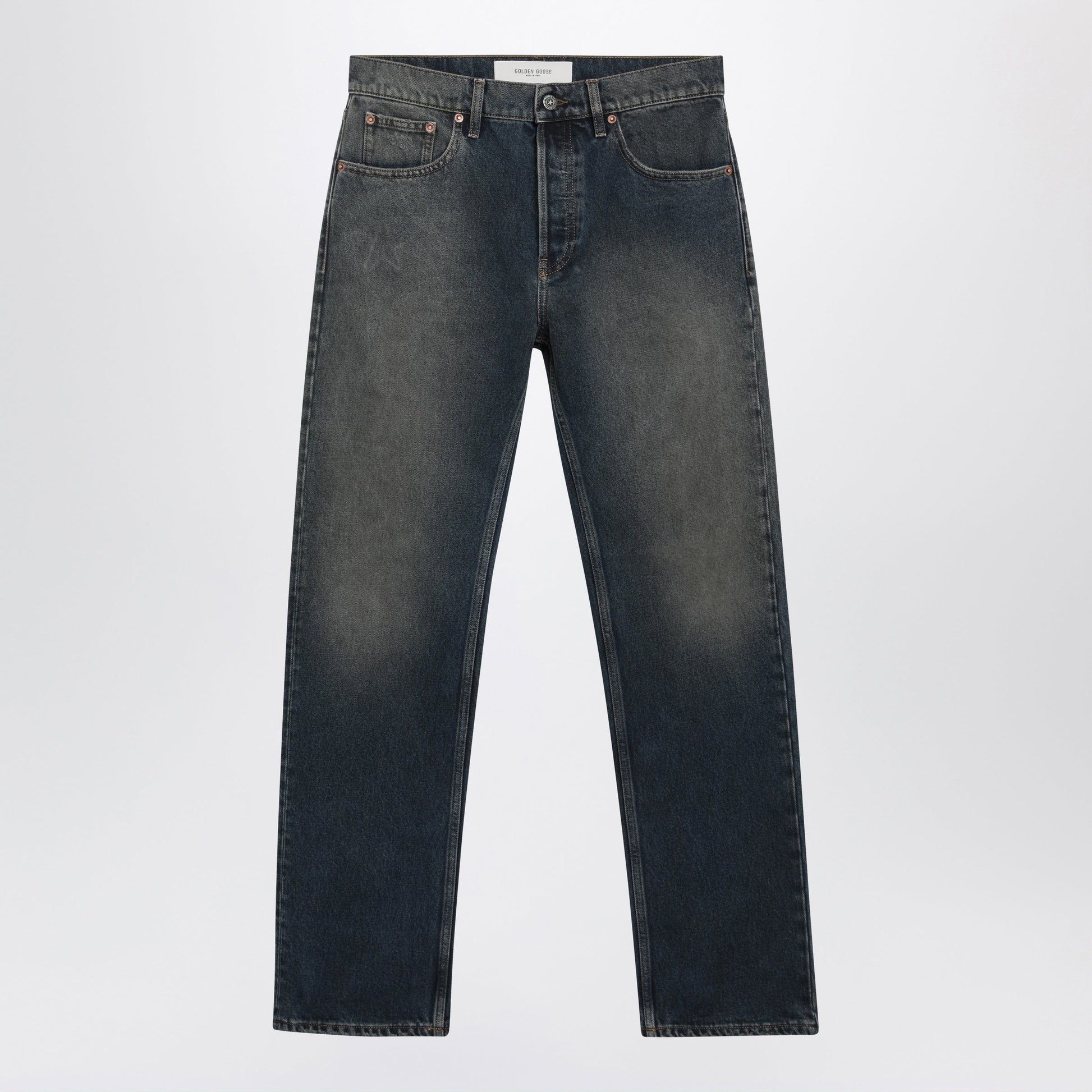 Golden Goose Journey Dark Blue Straight-Leg Cotton Jeans Men GOLDEN GOOSE
