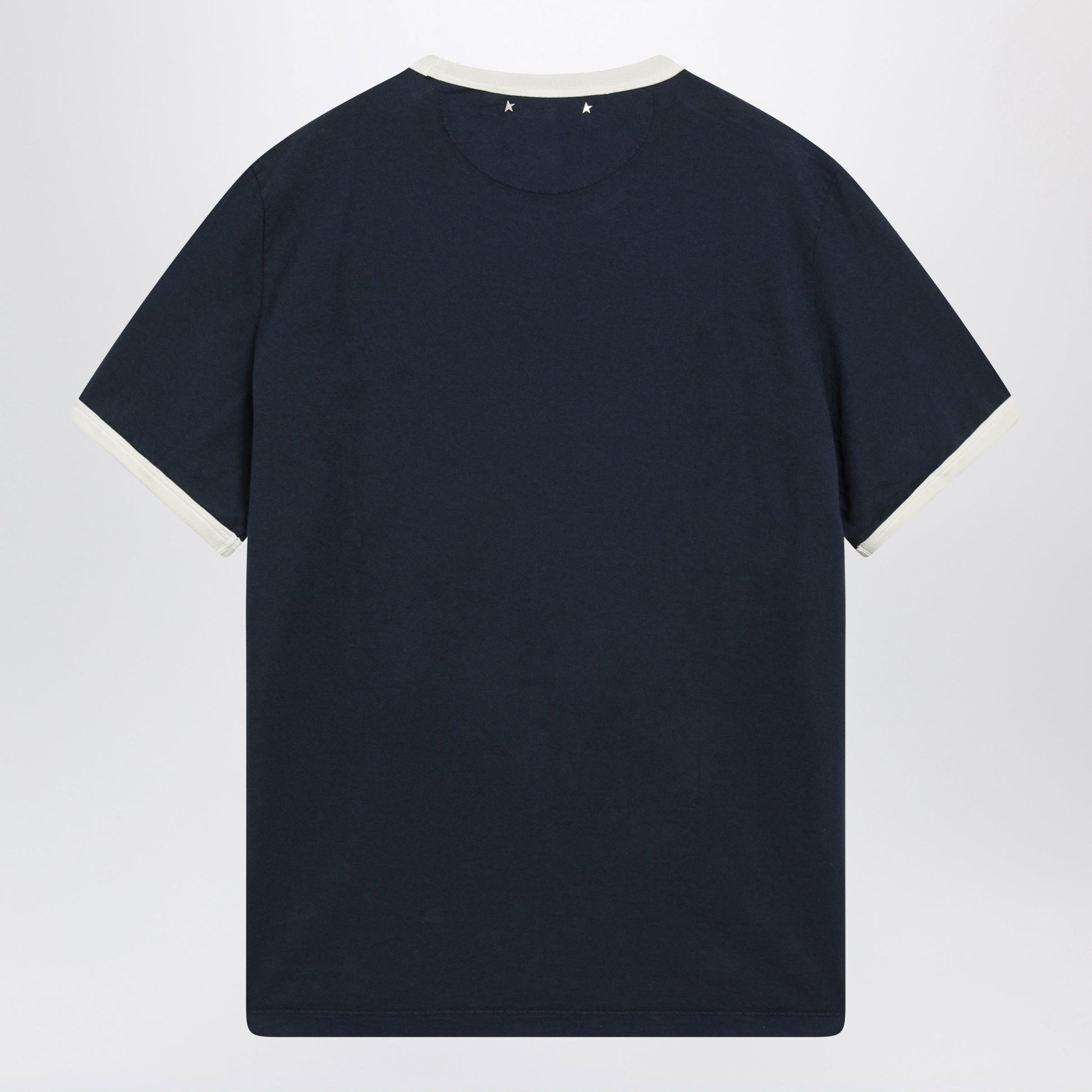 Golden Goose Cotton T-Shirt With Vintage Logo Print In Blue/White Men GOLDEN GOOSE