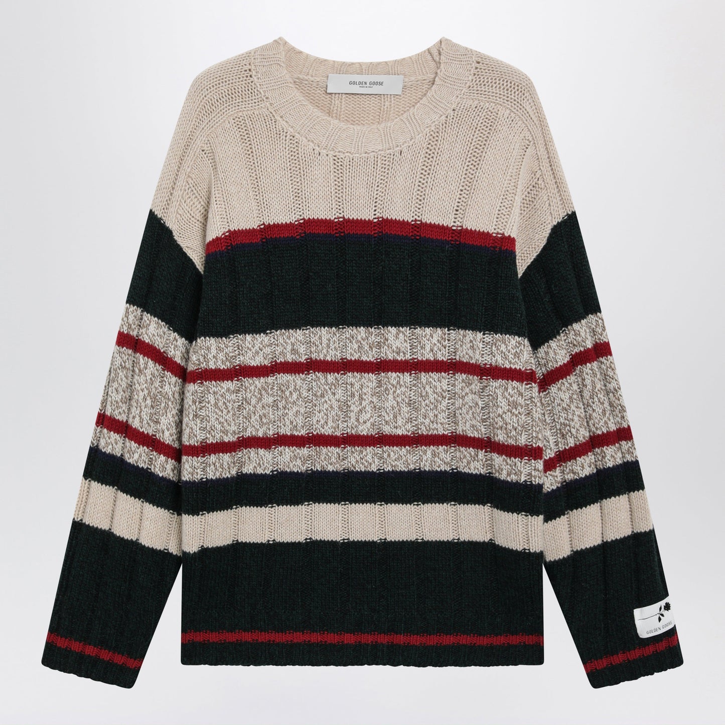 Golden Goose Multicolour Striped Jumper In Alpaca Blend Men GOLDEN GOOSE