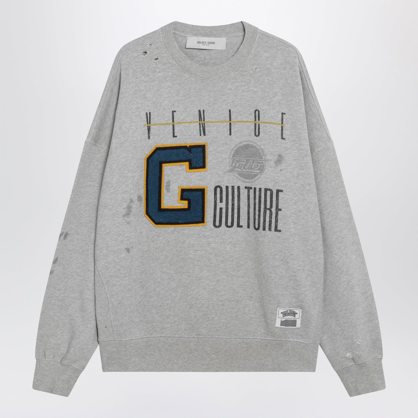 Golden Goose Grey Sweatshirt With College Logo Graphic Women GOLDEN GOOSE