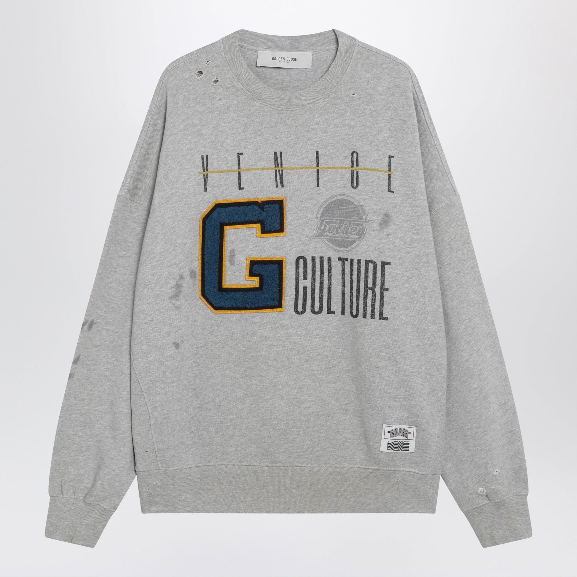 Golden Goose Grey Sweatshirt With College Logo Graphic Women GOLDEN GOOSE