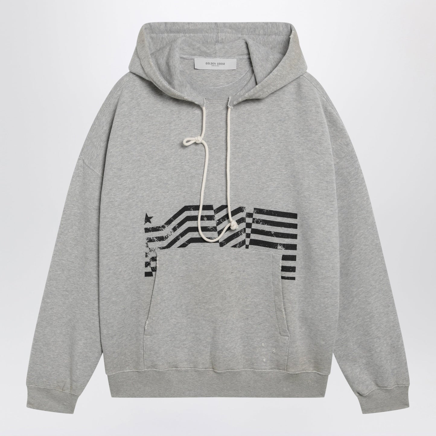 Golden Goose Journey Sweatshirt With Vintage-Effect Print In Grey Men GOLDEN GOOSE