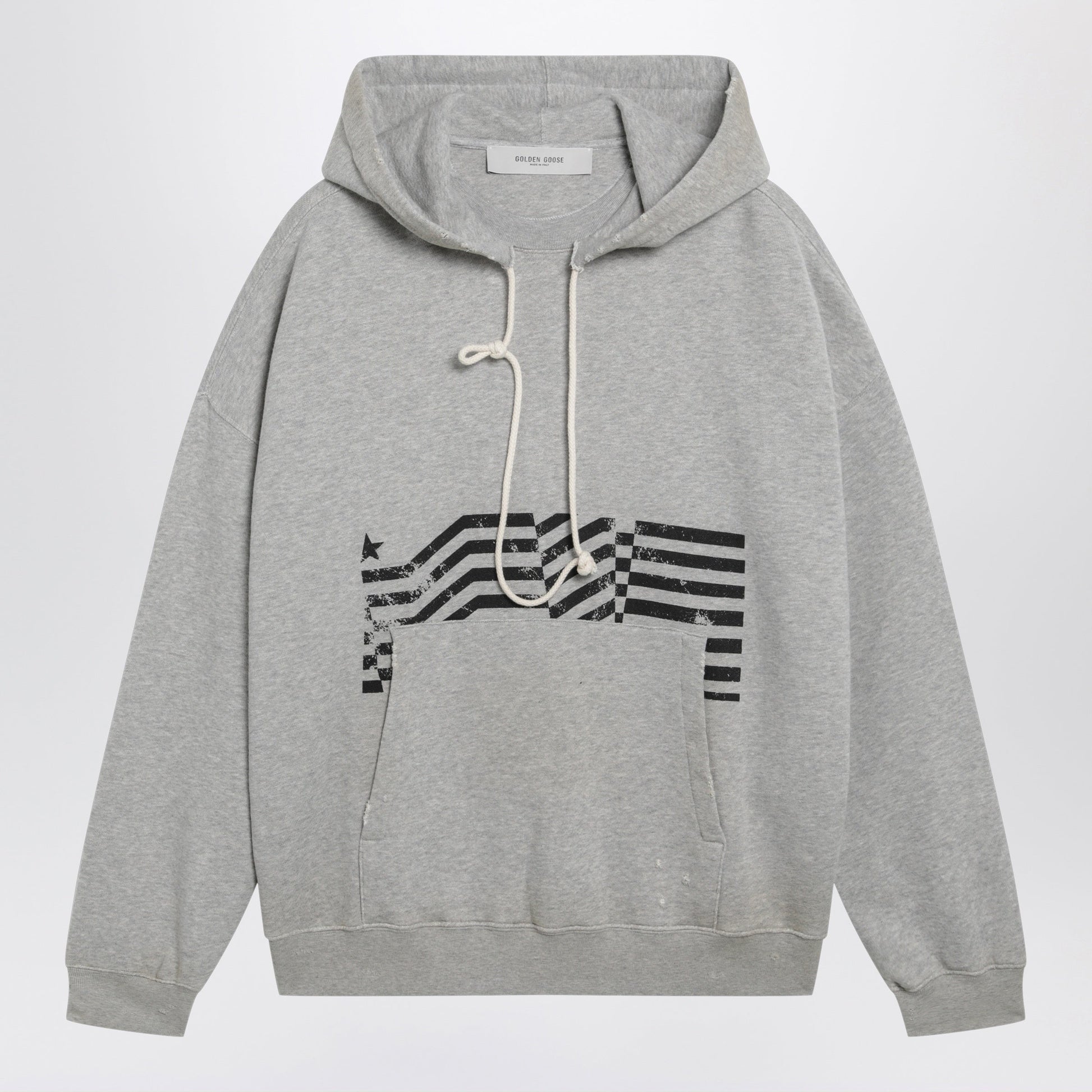 Golden Goose Journey Sweatshirt With Vintage-Effect Print In Grey Men GOLDEN GOOSE