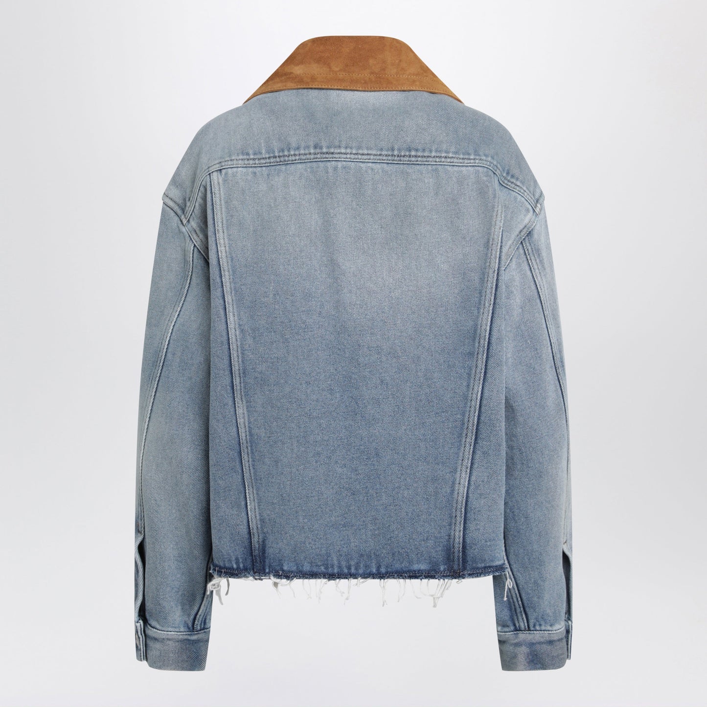 Miu Miu Washed Denim Jacket With Suede Collar Women MIU MIU