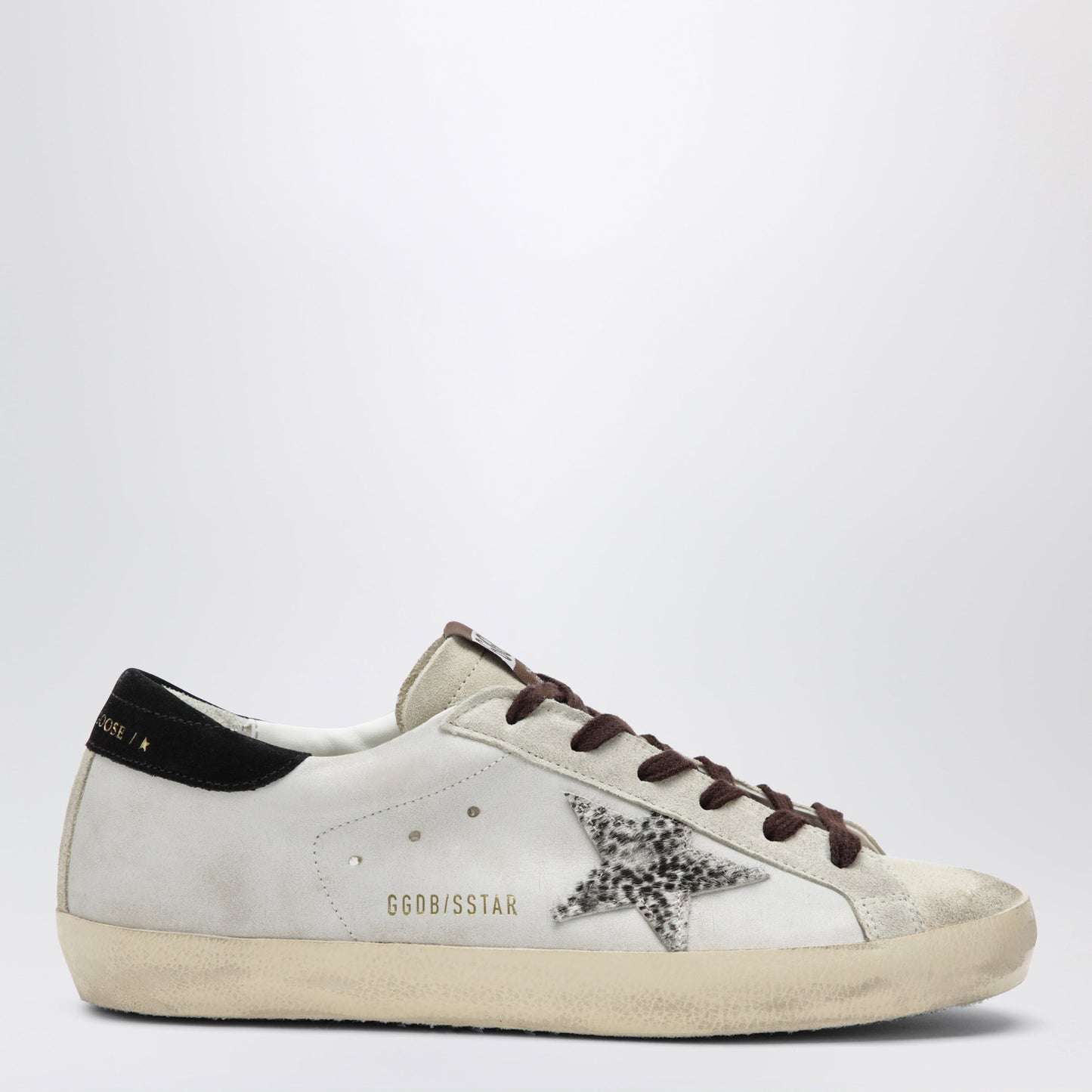 Golden Goose Golden Goose Super-Star Sneakers In White With Animal-Print Star Women GOLDEN GOOSE