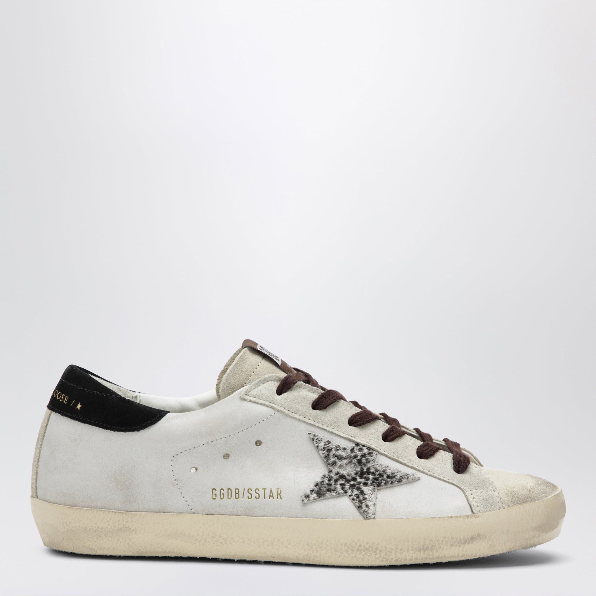 Golden Goose Golden Goose Super-Star Sneakers In White With Animal-Print Star Women GOLDEN GOOSE