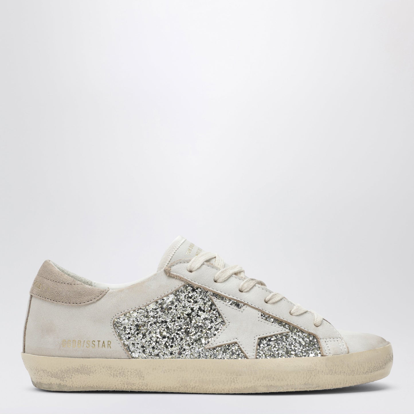 Golden Goose White/Platinum Glitter Super-Star Sneakers Women GOLDEN GOOSE