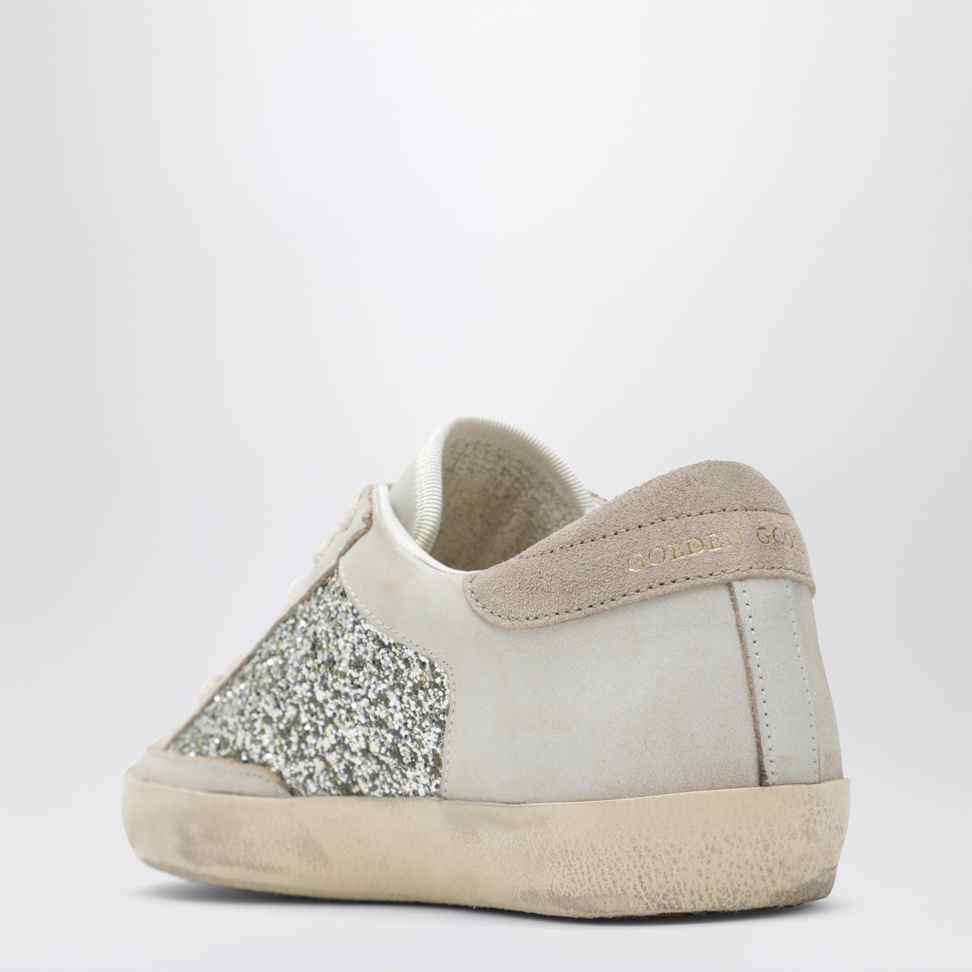 Golden Goose White/Platinum Glitter Super-Star Sneakers Women GOLDEN GOOSE