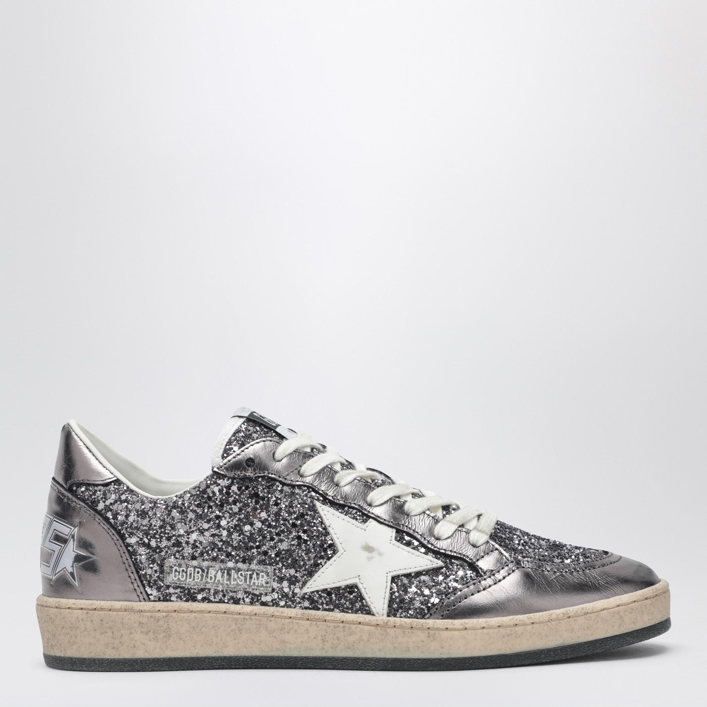 Golden Goose Ballstar Silver Glitter Sneakers Women GOLDEN GOOSE