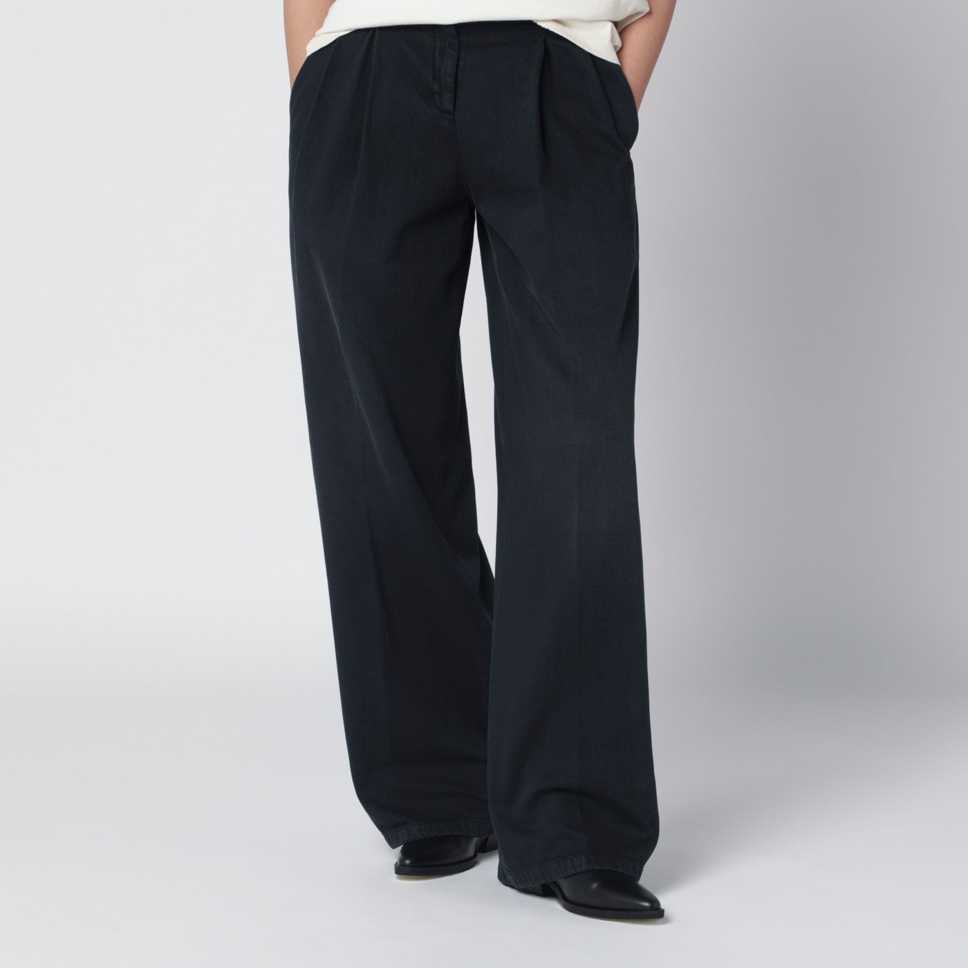 Golden Goose Black Wide-Leg Cotton Trousers Women GOLDEN GOOSE