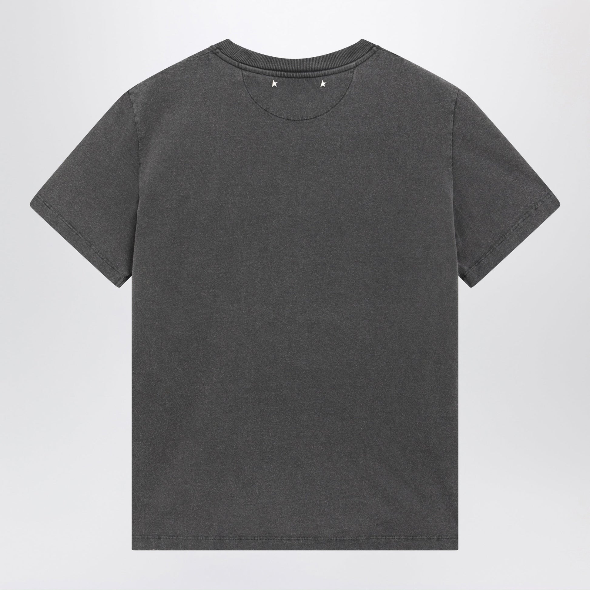 Golden Goose Anthracite Cotton T-Shirt With Cabochon Crystals Women GOLDEN GOOSE
