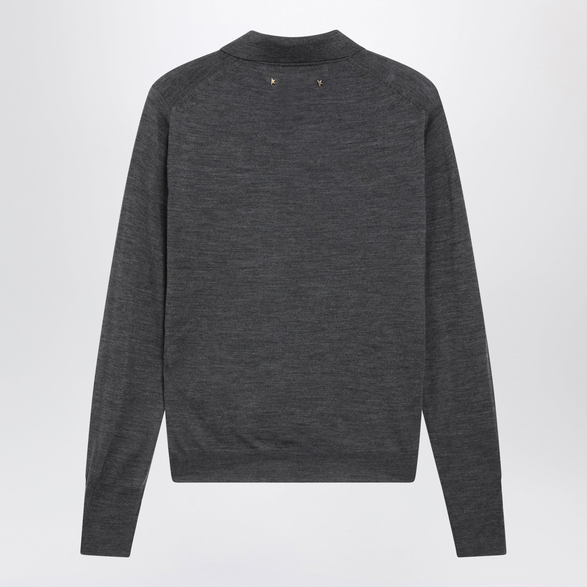 Golden Goose Anthracite Virgin Wool Long-Sleeved Polo Shirt Women GOLDEN GOOSE
