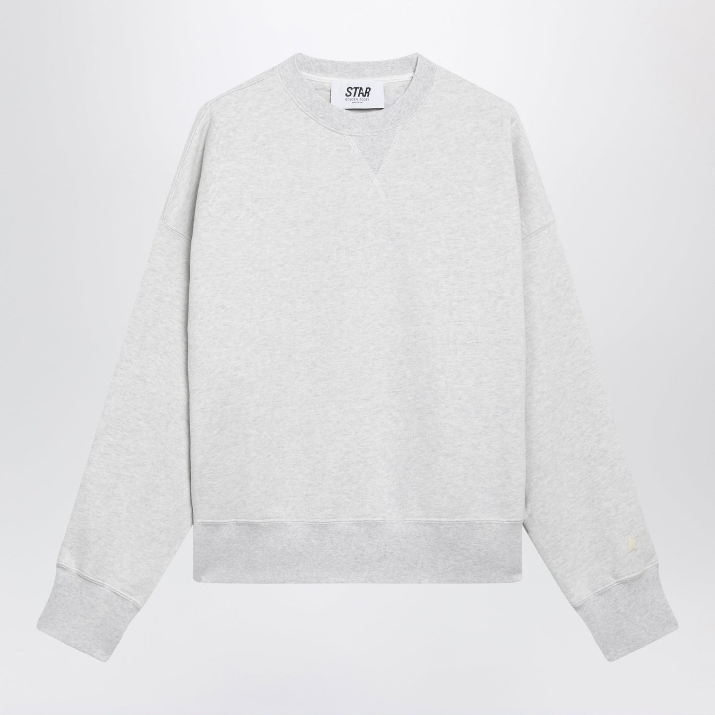 Golden Goose Women's Star Cropped Oversized Cotton Hoodie In Grey Women GOLDEN GOOSE