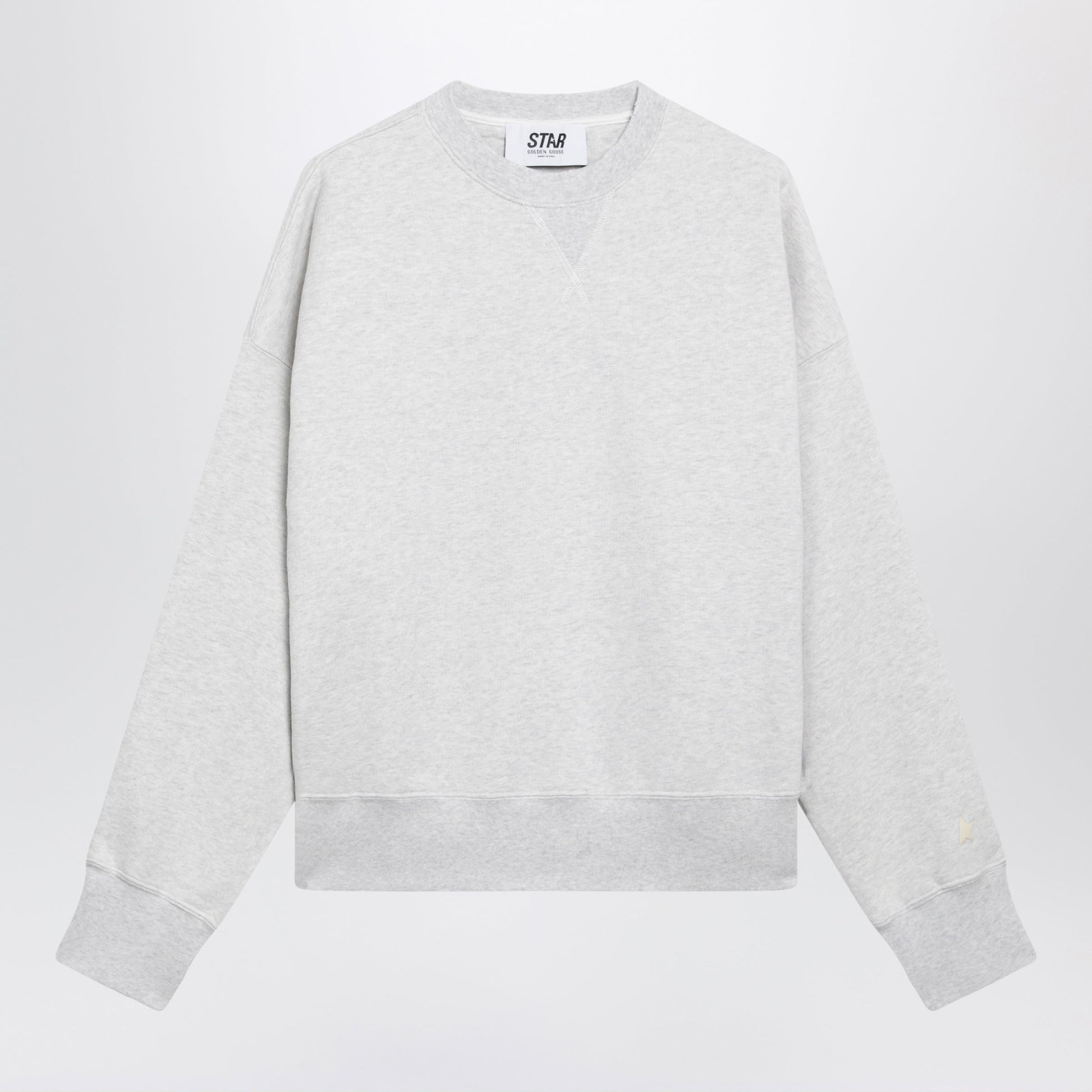 Golden Goose Women's Star Cropped Oversized Cotton Hoodie In Grey Women GOLDEN GOOSE