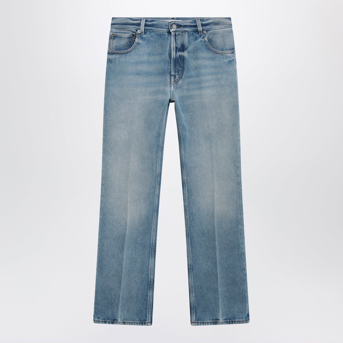 Miu Miu Light Blue Washed Denim Trousers Women MIU MIU