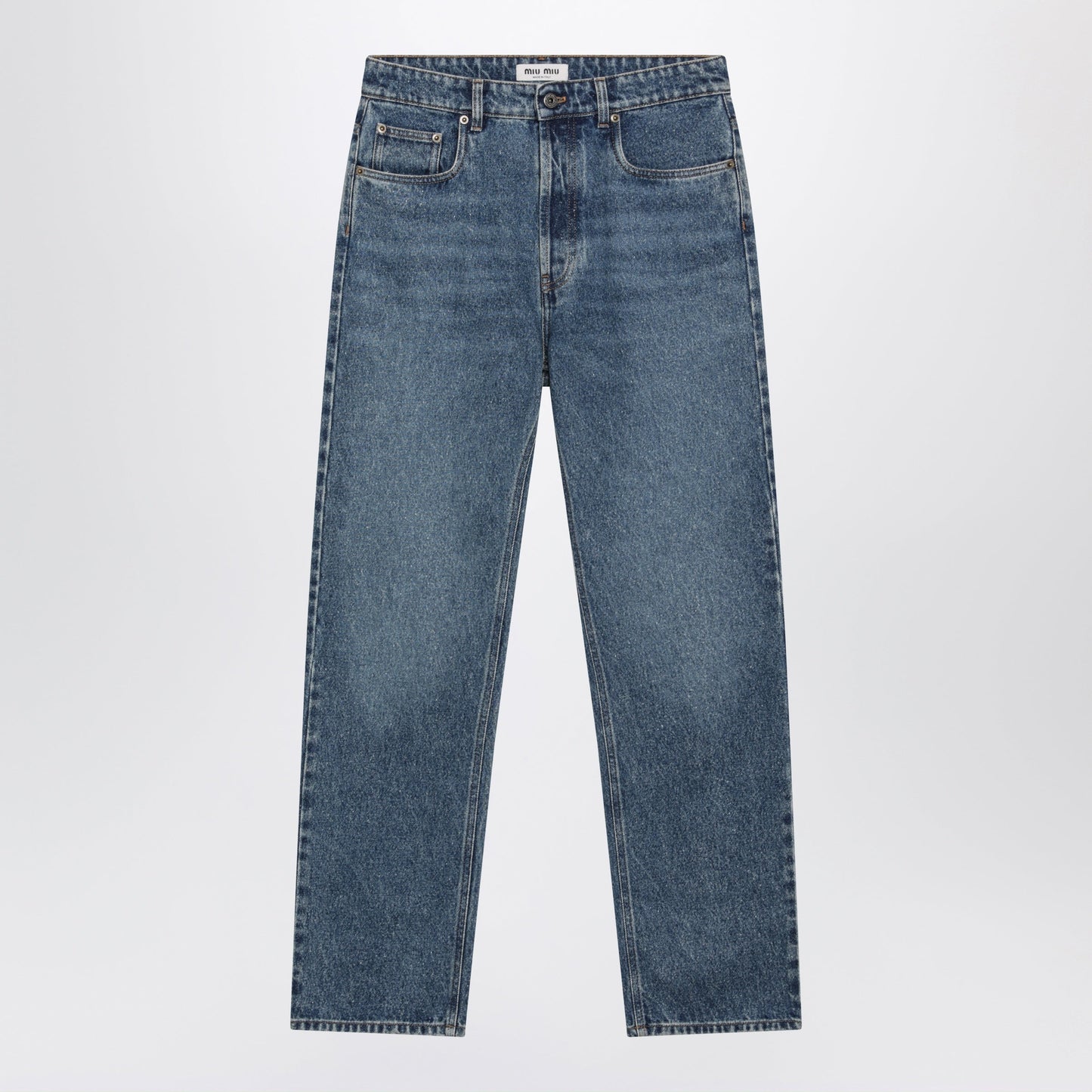 Miu Miu Medium Blue Jeans With Logo Embroidery Women MIU MIU