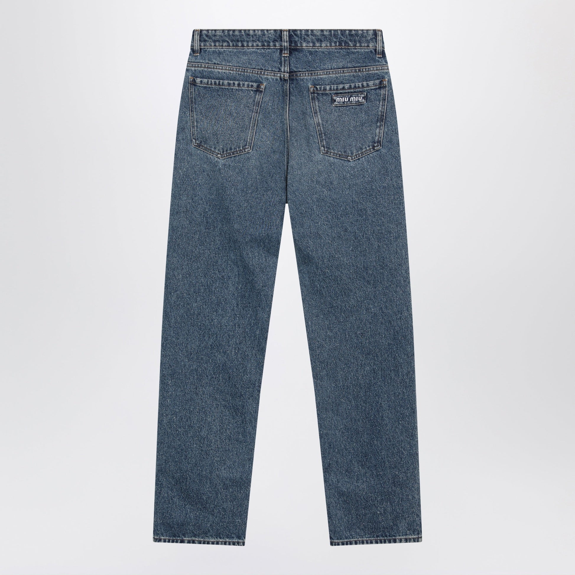 Miu Miu Medium Blue Jeans With Logo Embroidery Women MIU MIU